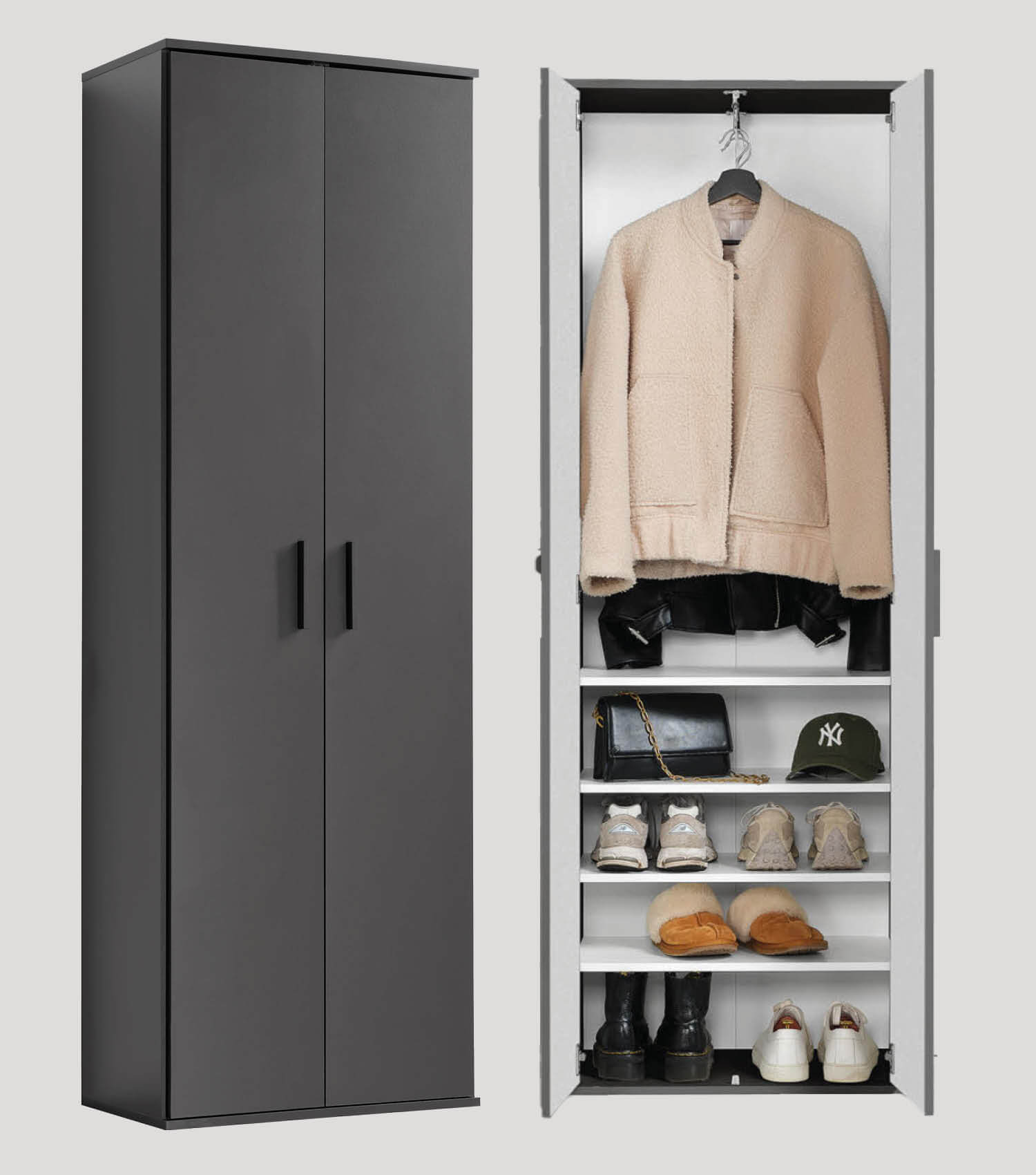 Garderobenschrank Schuhschrank Allzweckschrank Flurschrank Kleiderschrank Flur Möbel