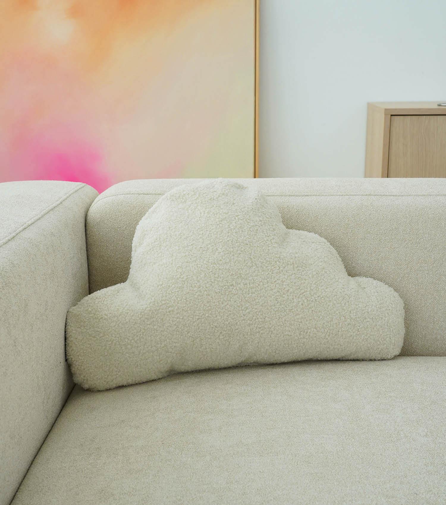 Bouclé kussen wolkvorm sierkussen bankkussen nekkussen decoratief kussen kinderkussen