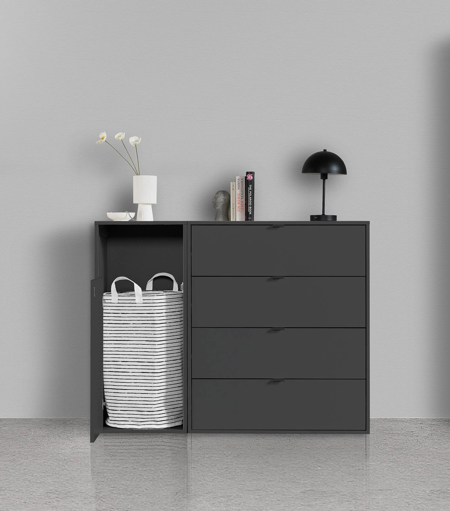 Wäscheschrank Wäschesammler Wäschekorb Holz Wäschetrenner Wäschebox