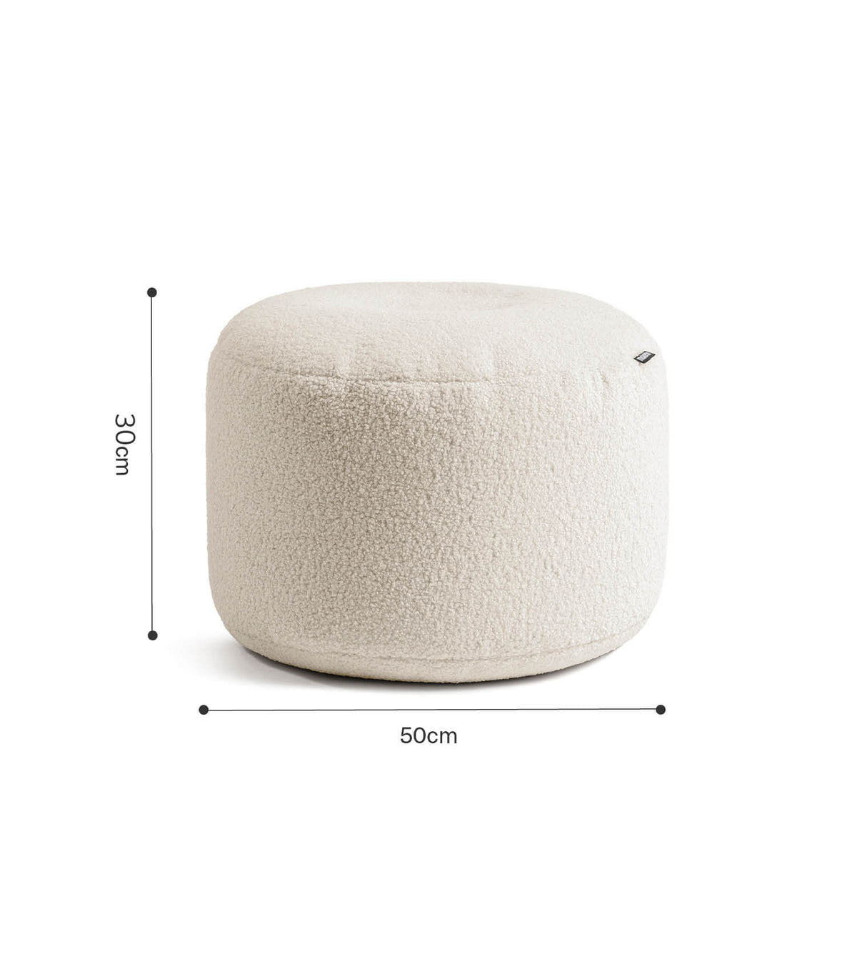 mokebo® 'Mochi' Bouclé poef hocker voetenbankje bijzettafel