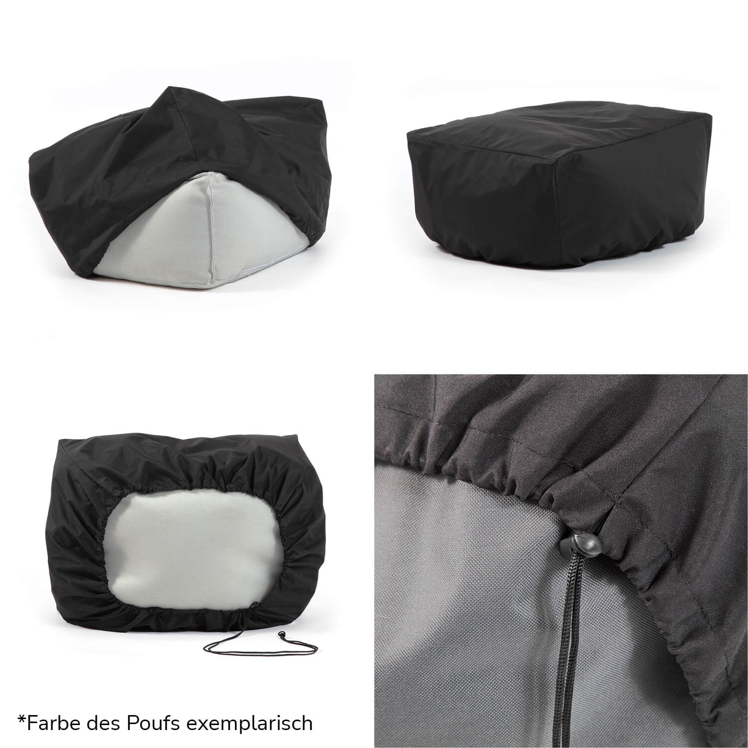 Pouf extérieur Hocker coussin de siège coussin de sol 'Der Ruhepouf' repose-pieds carré