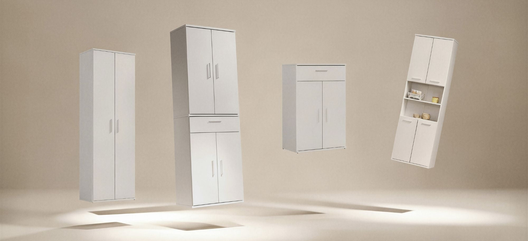 Meuble de rangement en gris beige