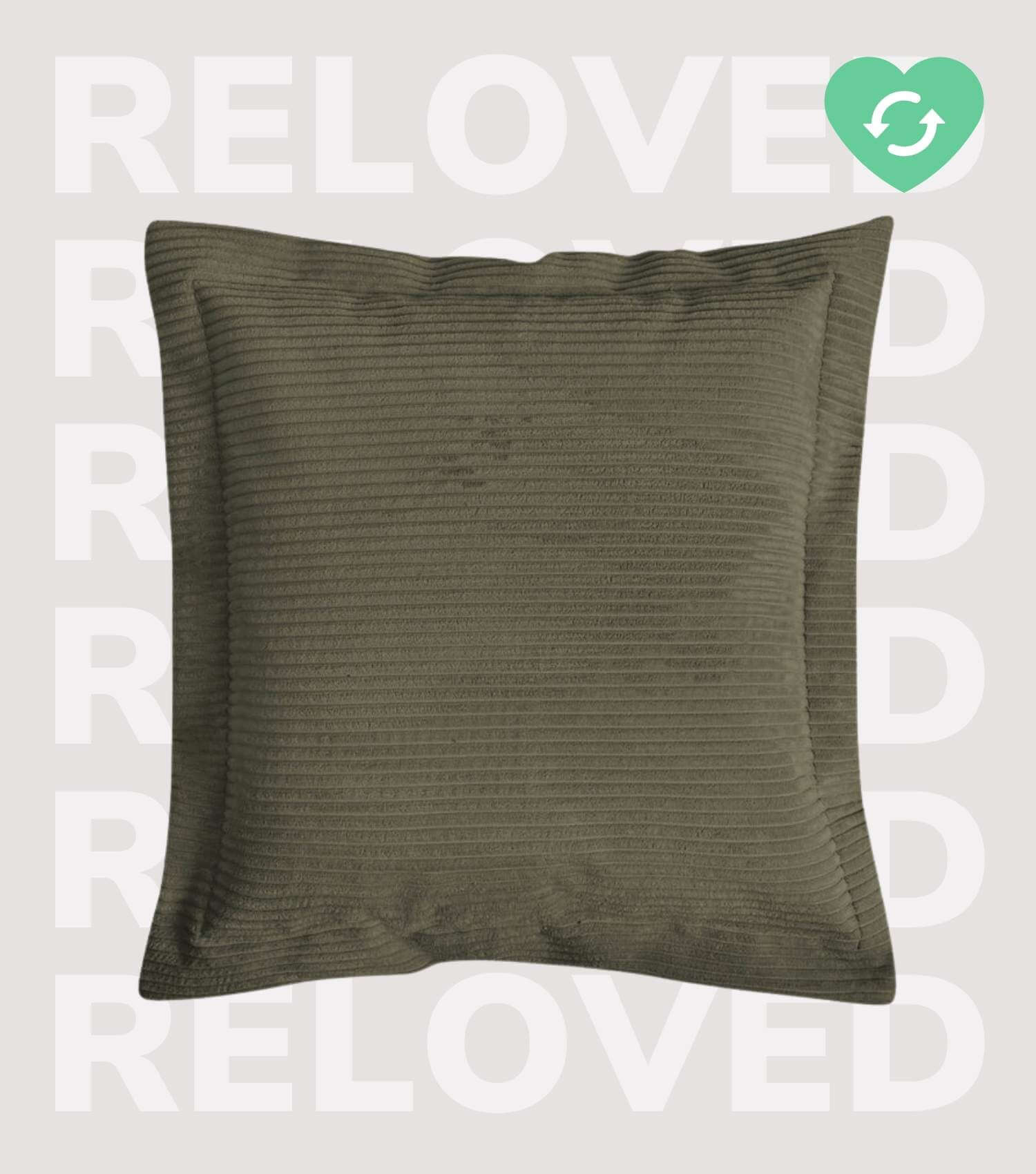 Coussin de canapé décoratif en velours côtelé olive