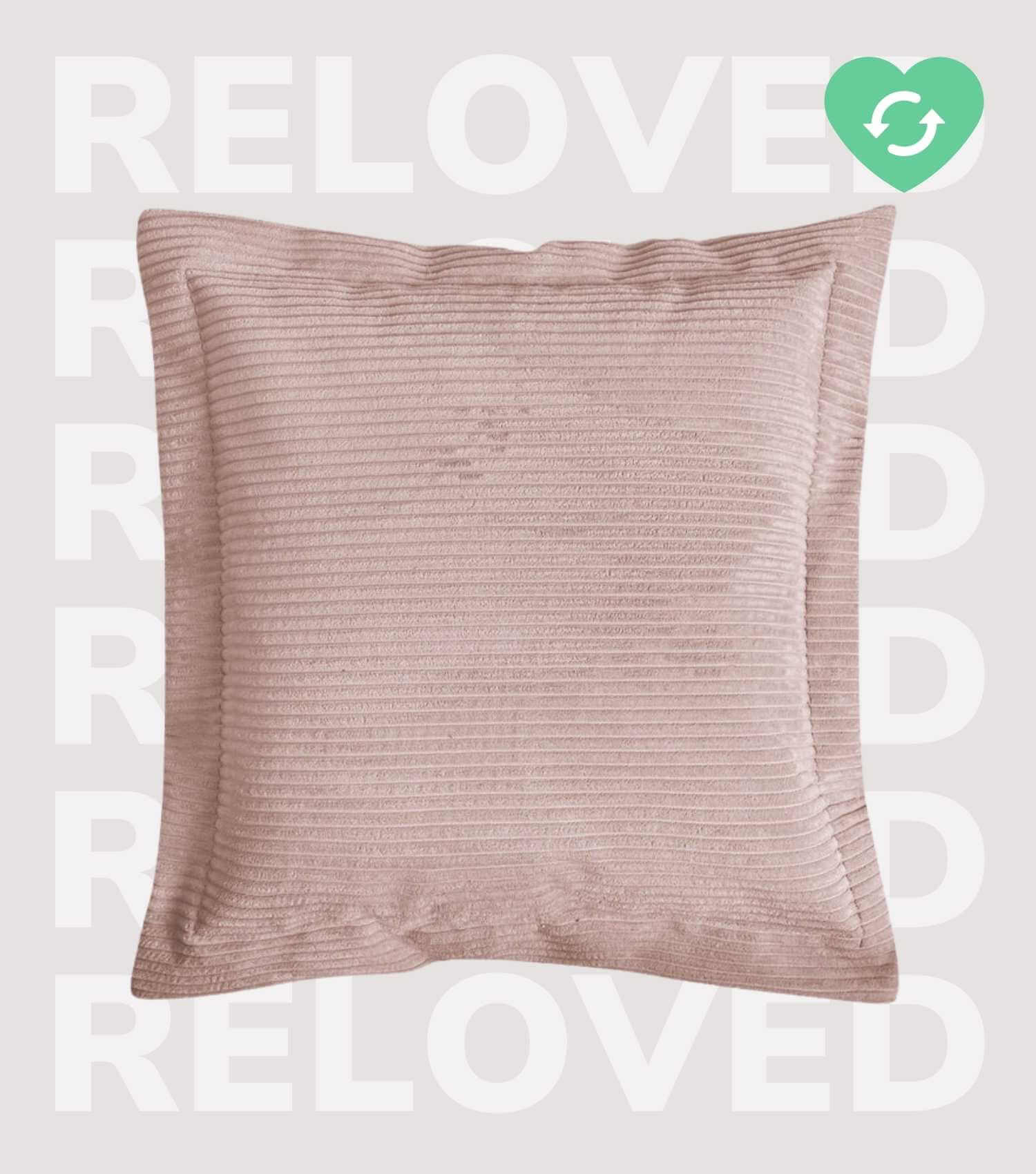 Coussin de canapé rose en velours côtelé