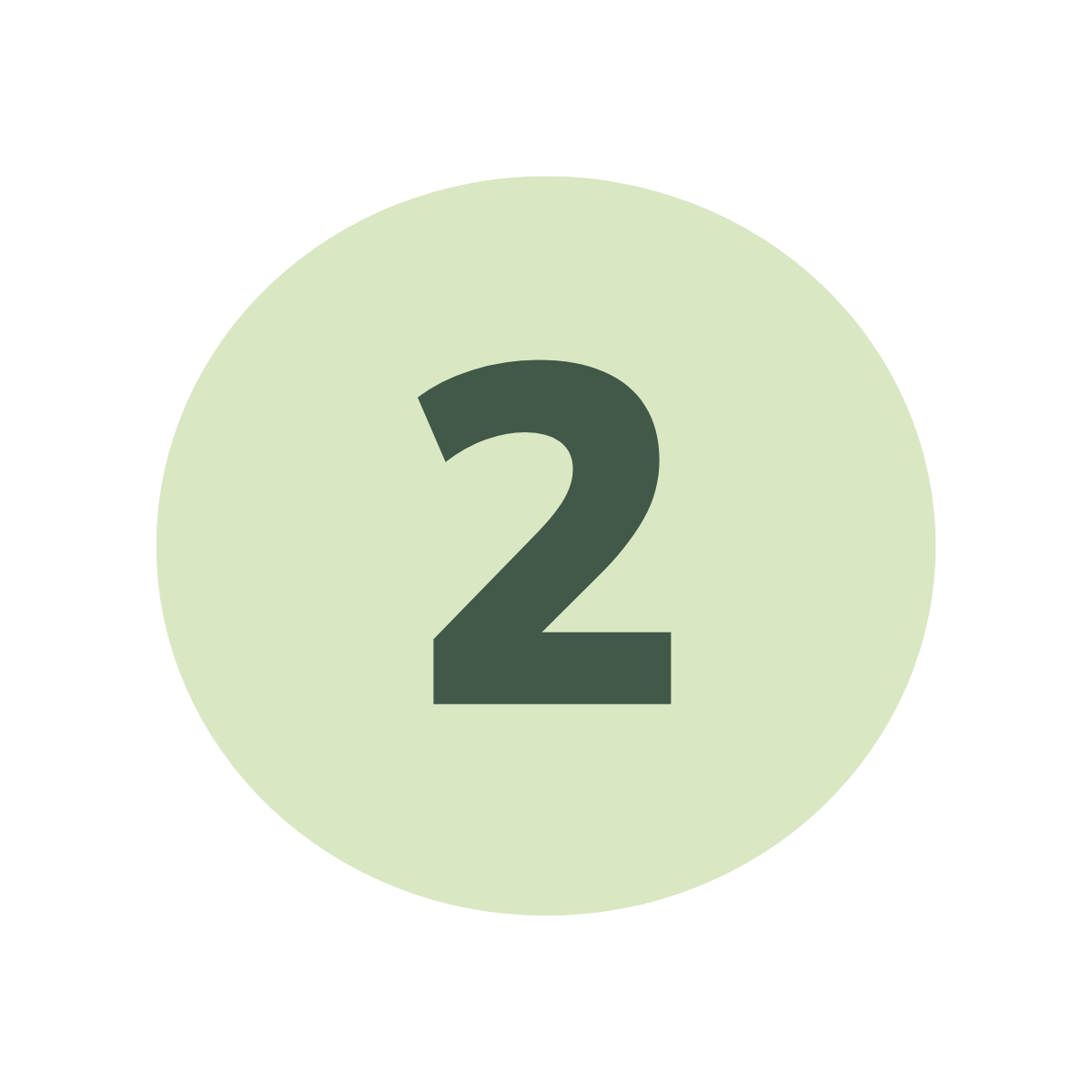 Cercle vert clair avec une deux vert foncé