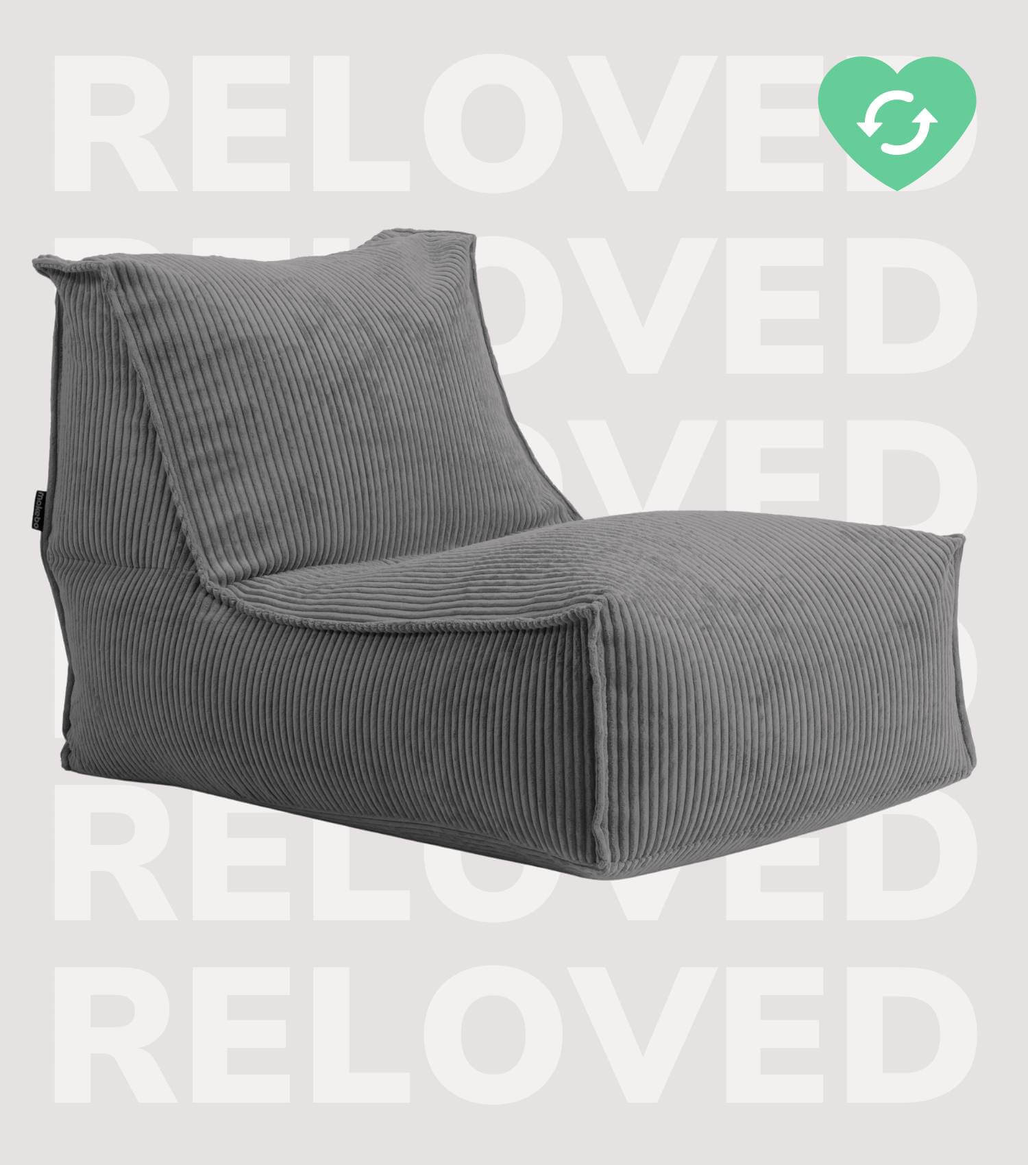 Pouf géant XXL + repose-pieds pour enfants et adultes avec remplissage 'Der Gelassene'