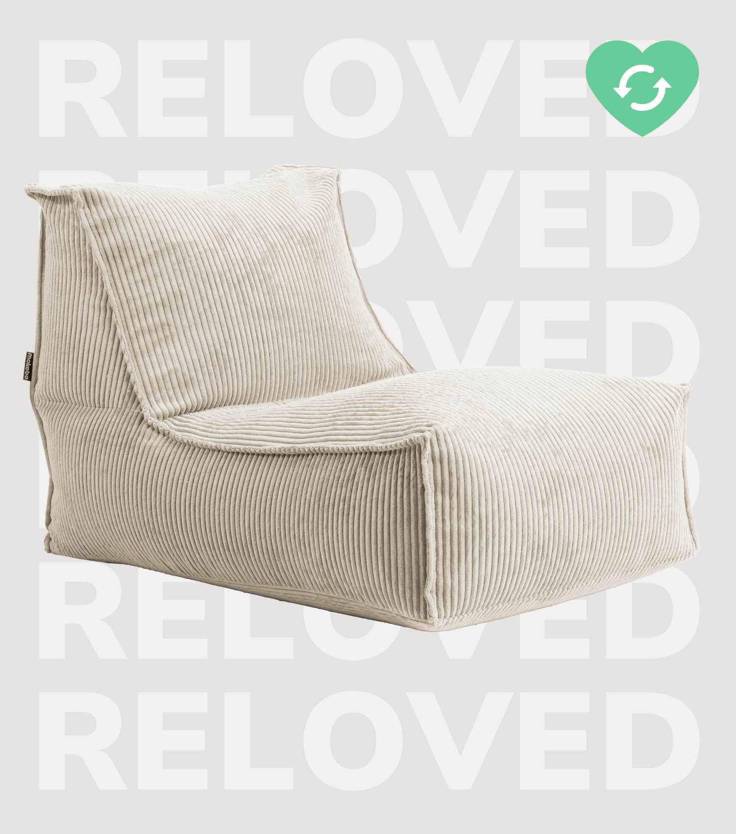 Pouf géant XXL + repose-pieds pour enfants et adultes avec remplissage 'Der Gelassene'