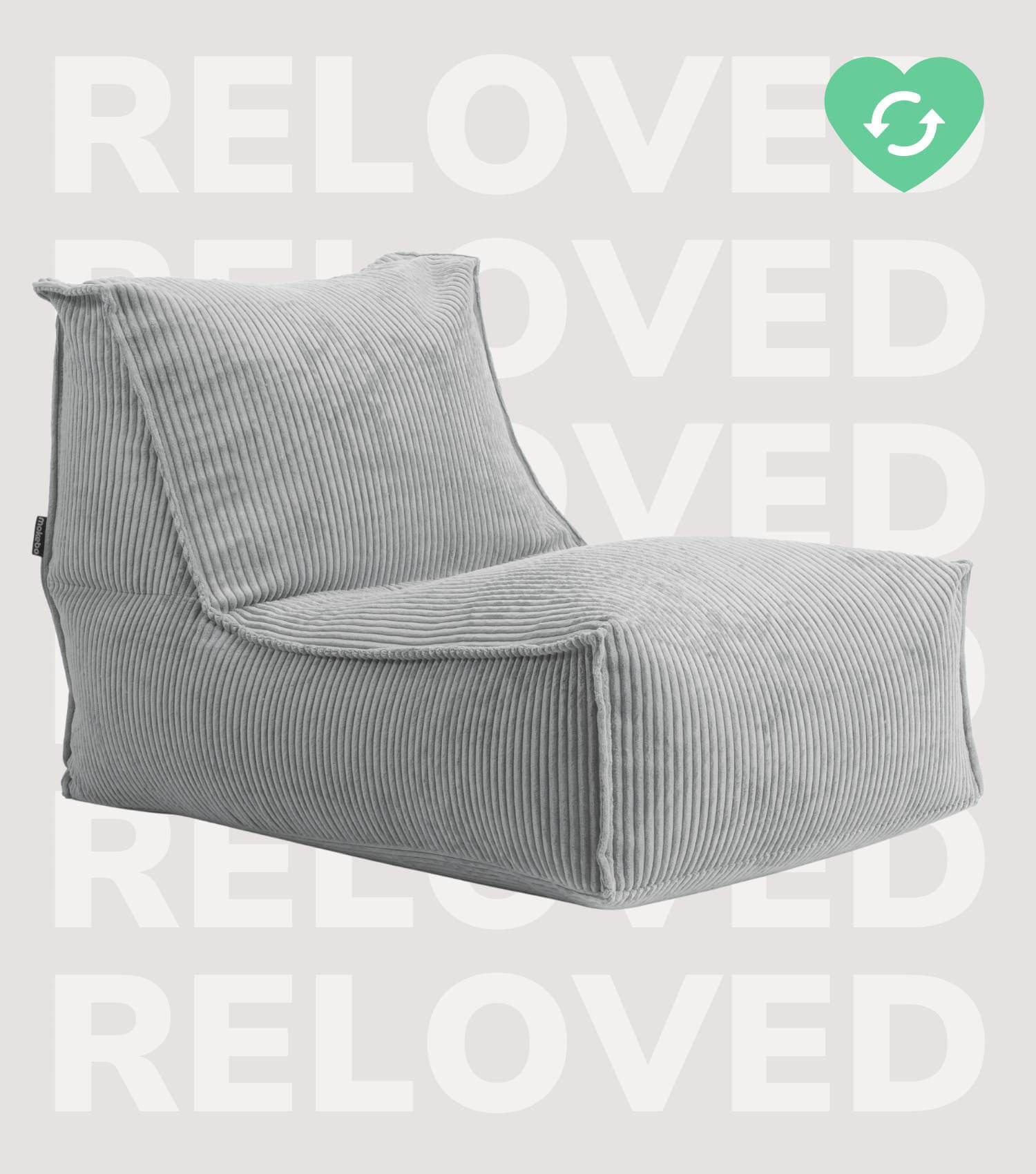 Pouf géant XXL + repose-pieds pour enfants et adultes avec remplissage 'Der Gelassene'
