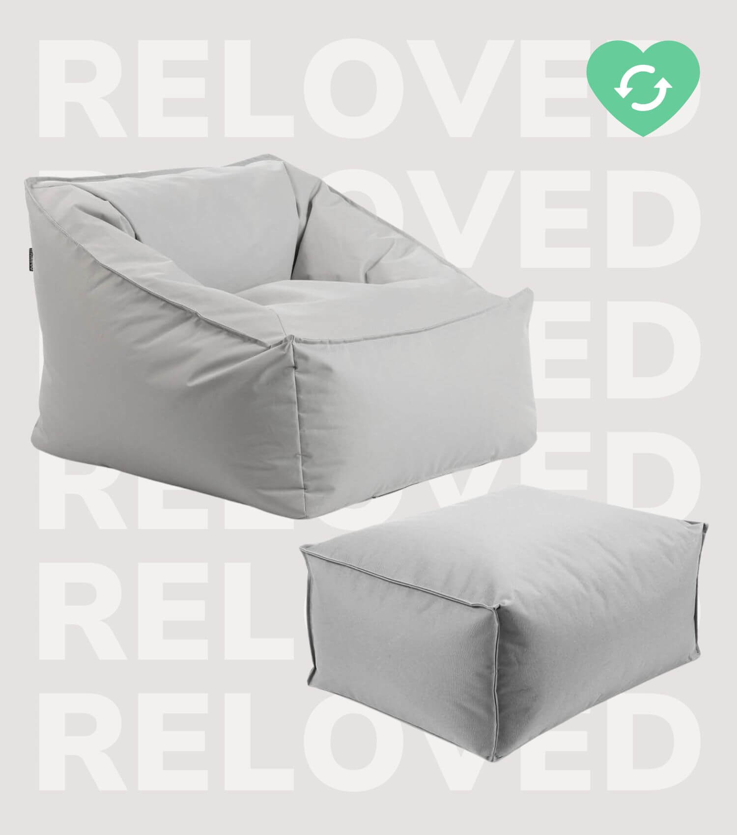 Sitzsack Bodenkissen Relaxliege Bean Bag Liege Sitzbag Sitzkissen#sku_BB8.2Brava-003grau_C