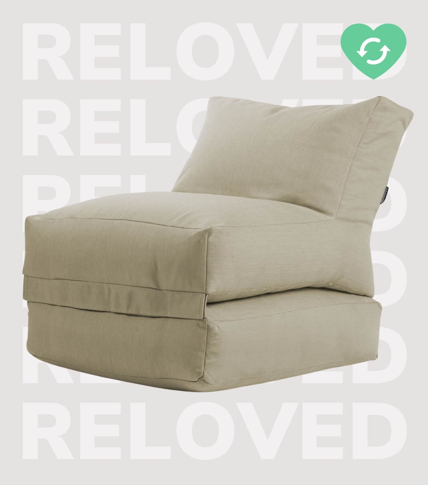 Pouf de sol convertible bean bag, assise relaxante en tissu