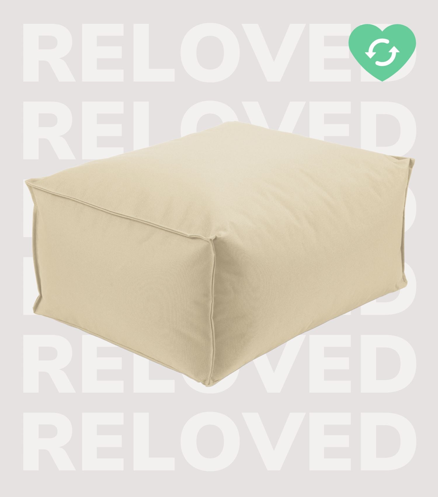 Pouf extérieur carré repose-pieds coussin de sol 'Der Ruhepouf' tabouret bas eckig
