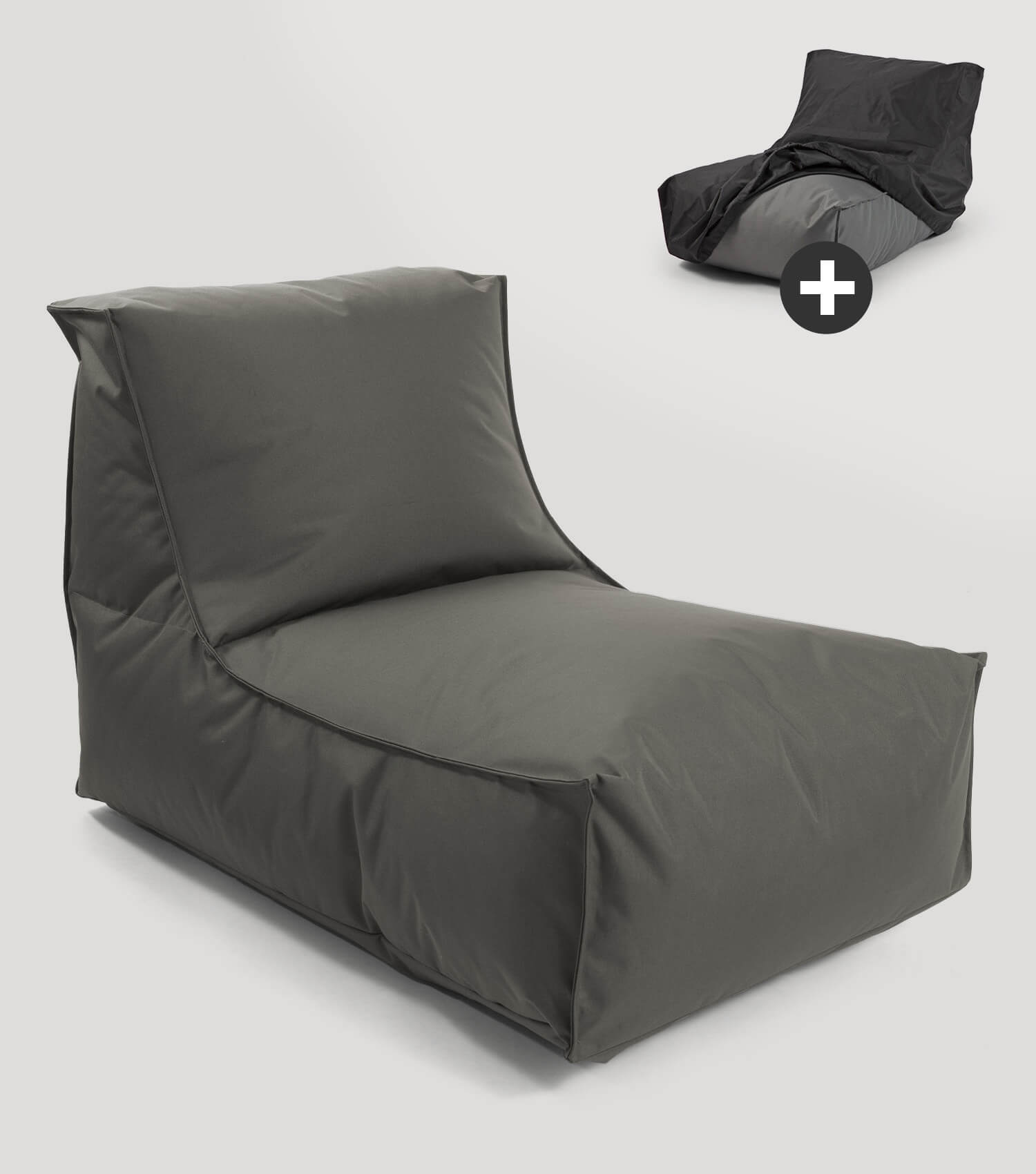 Pouf de sol relaxant Bean Bag anthracite mokebo