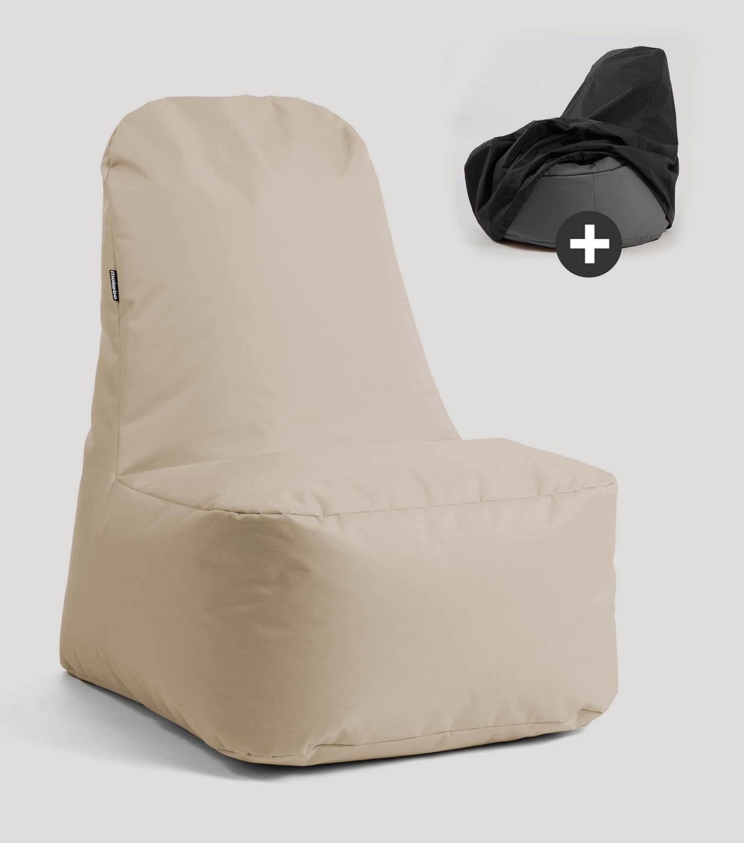 Pouf poire pour enfants gaming avec housse khaki