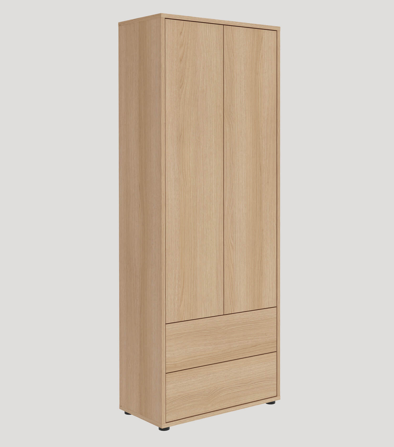 Armoire haute meuble salon verre chêne buffet rangement