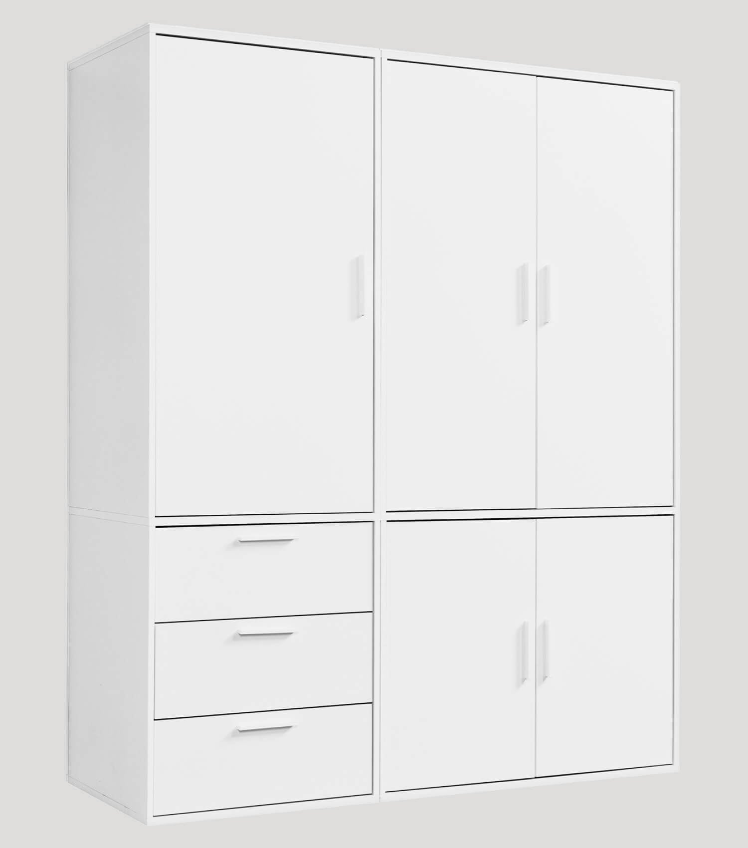 Armoire penderie chambre à coucher couloir blanc#sku_KS1.150_3SK_5T-w