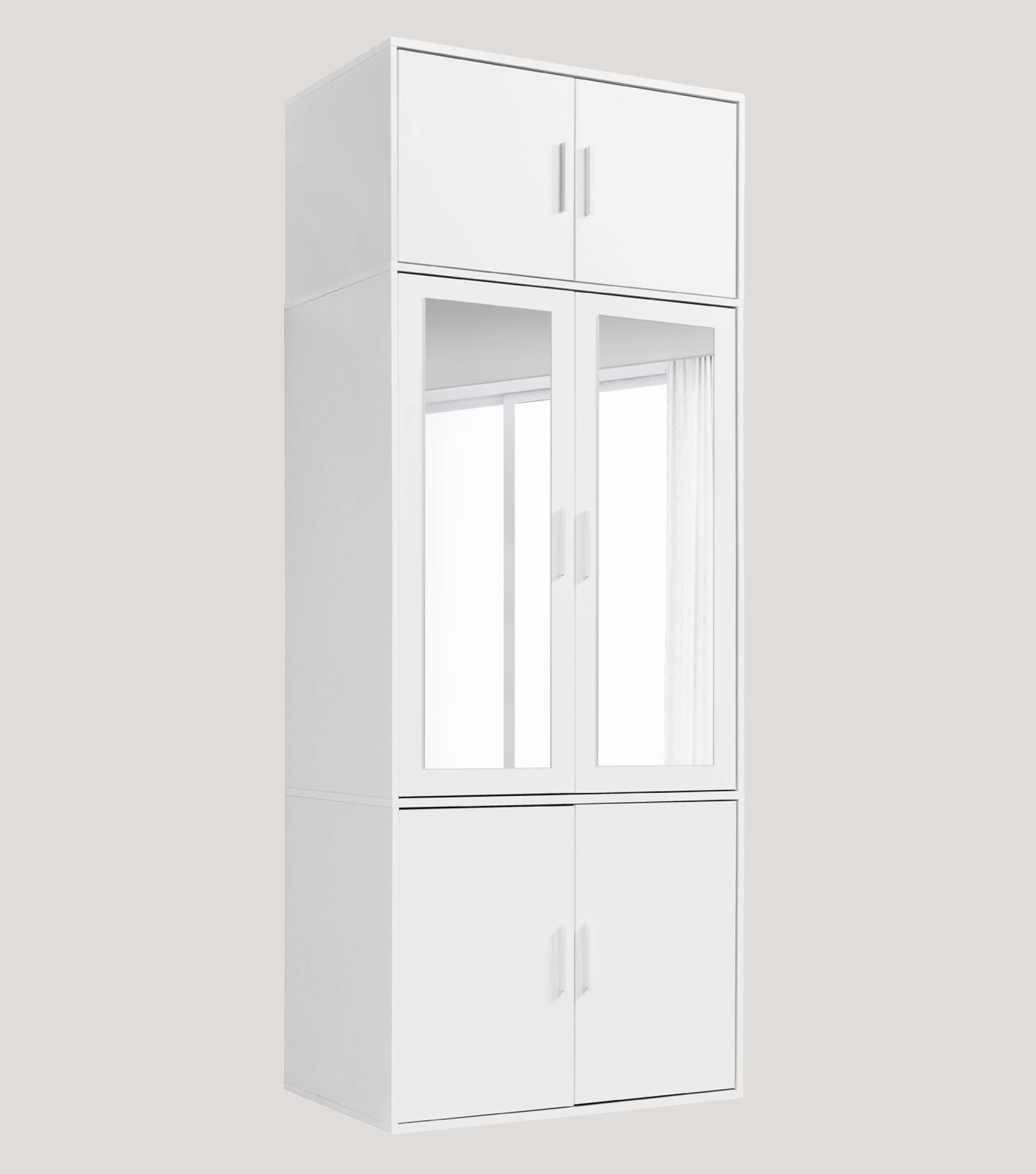 Armoire de chambre blanche avec portes battantes - Schrank