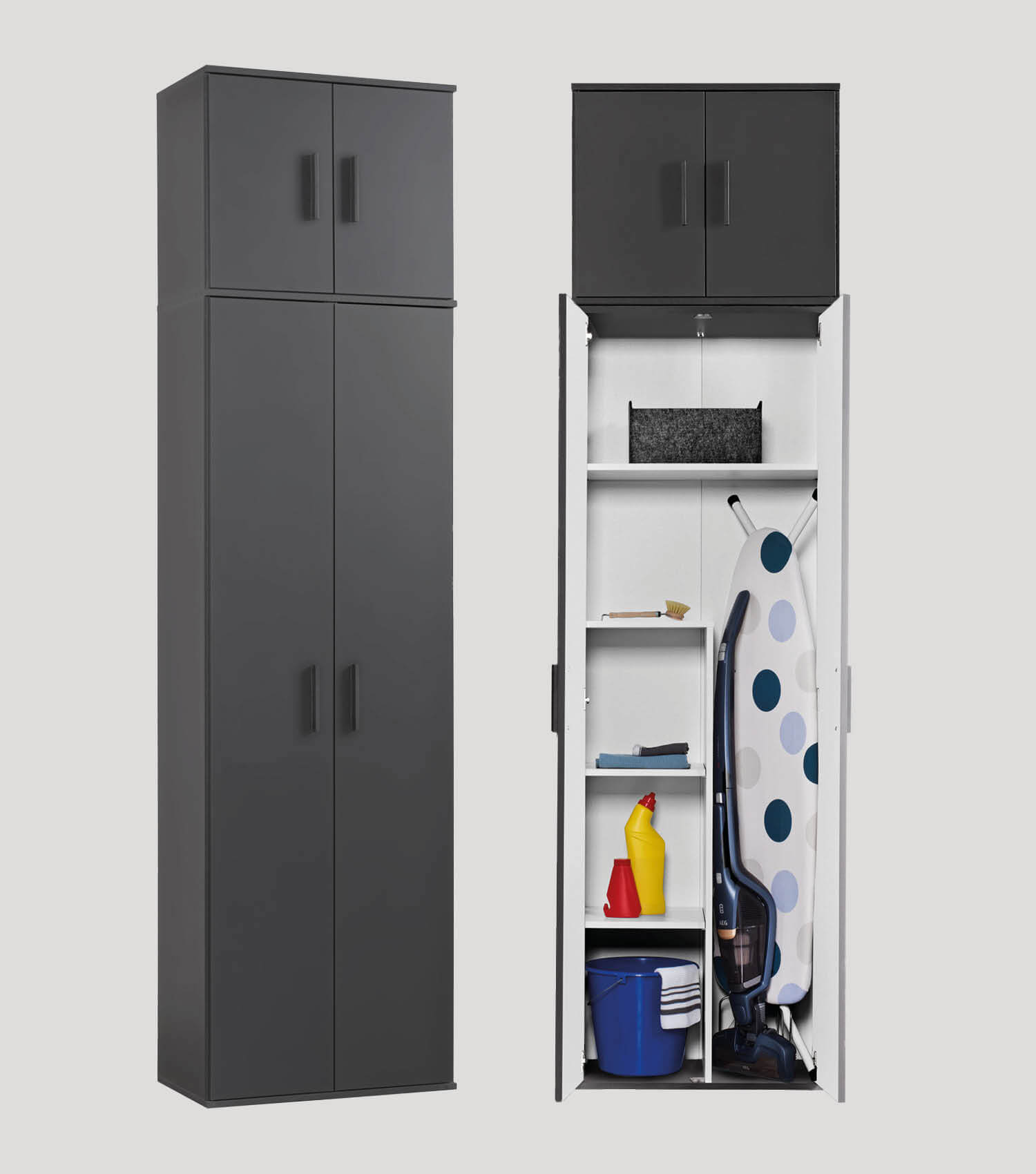 Armoire polyvalente haute range-chaussures placard d'entrée meuble de rangement