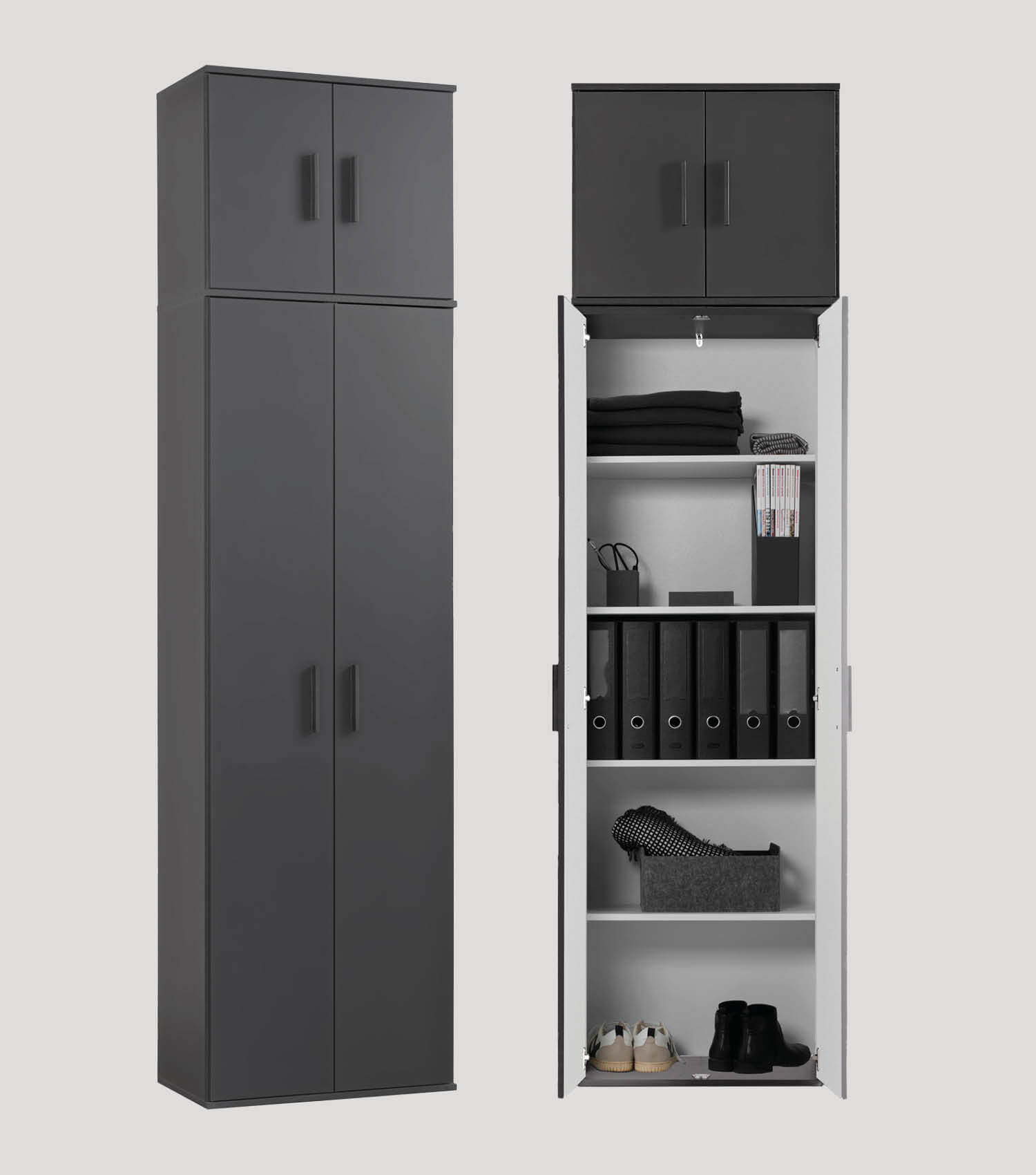 Armoire polyvalente haute, meuble à chaussures, armoire d'entrée, rangement