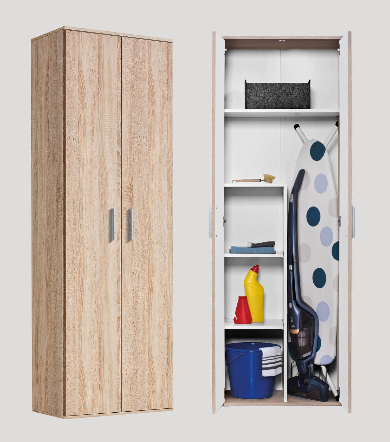 Armoire polyvalente balai placard meuble rangement couloir cuisine