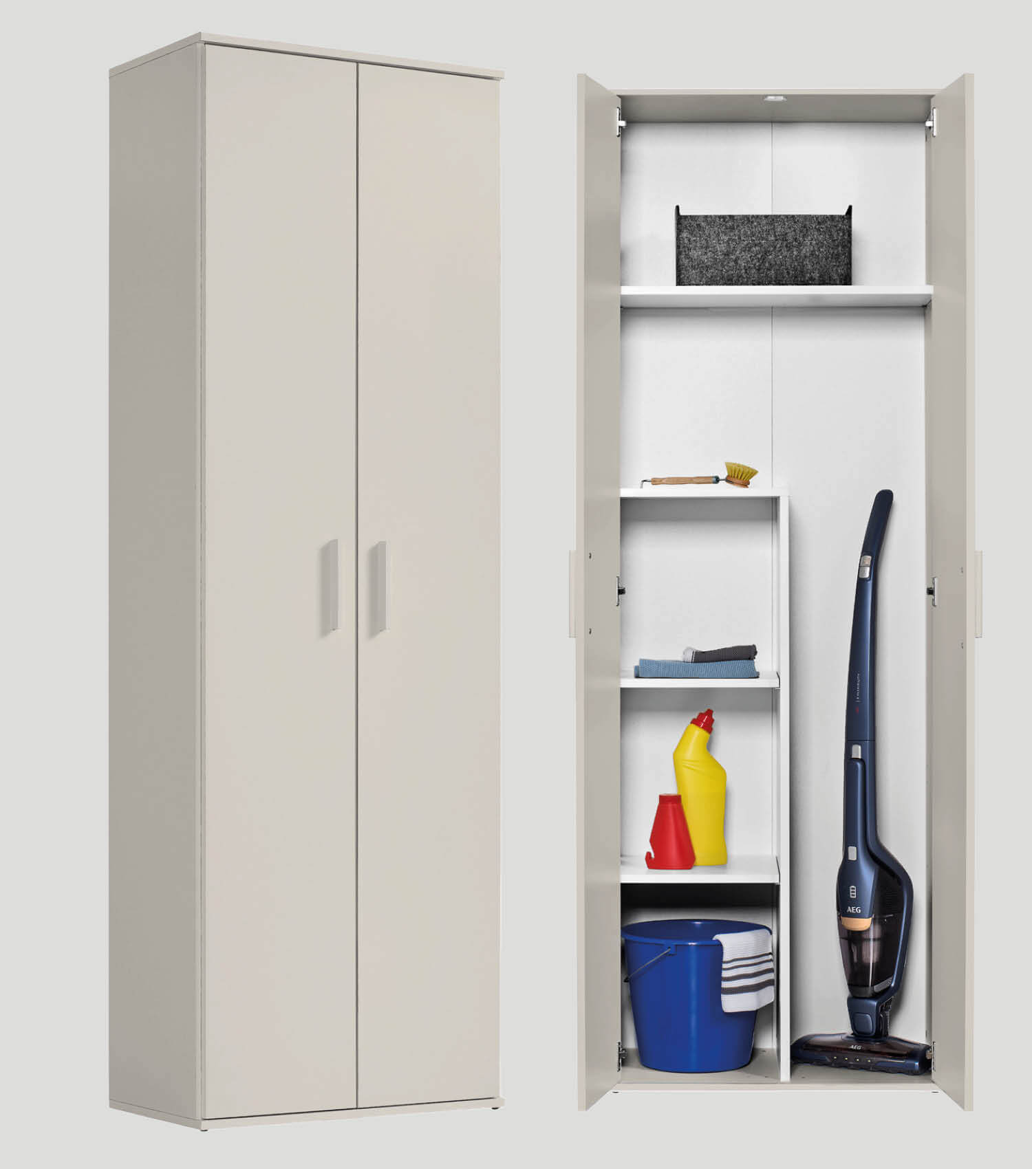 Armoire de rangement étroite pour produits d'entretien, placard polyvalent, meuble de couloir ou cuisine