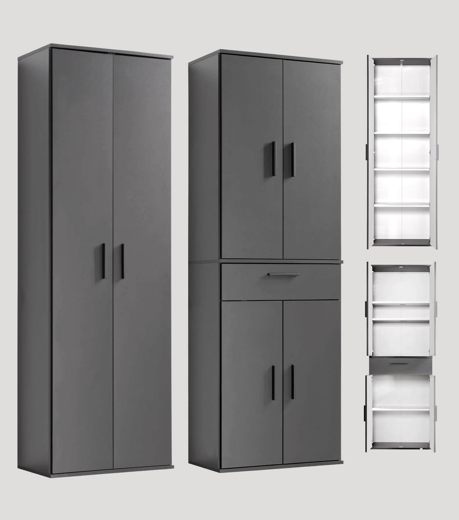 Ensemble armoire polyvalente, système modulaire, armoires de bureau, armoires de rangement