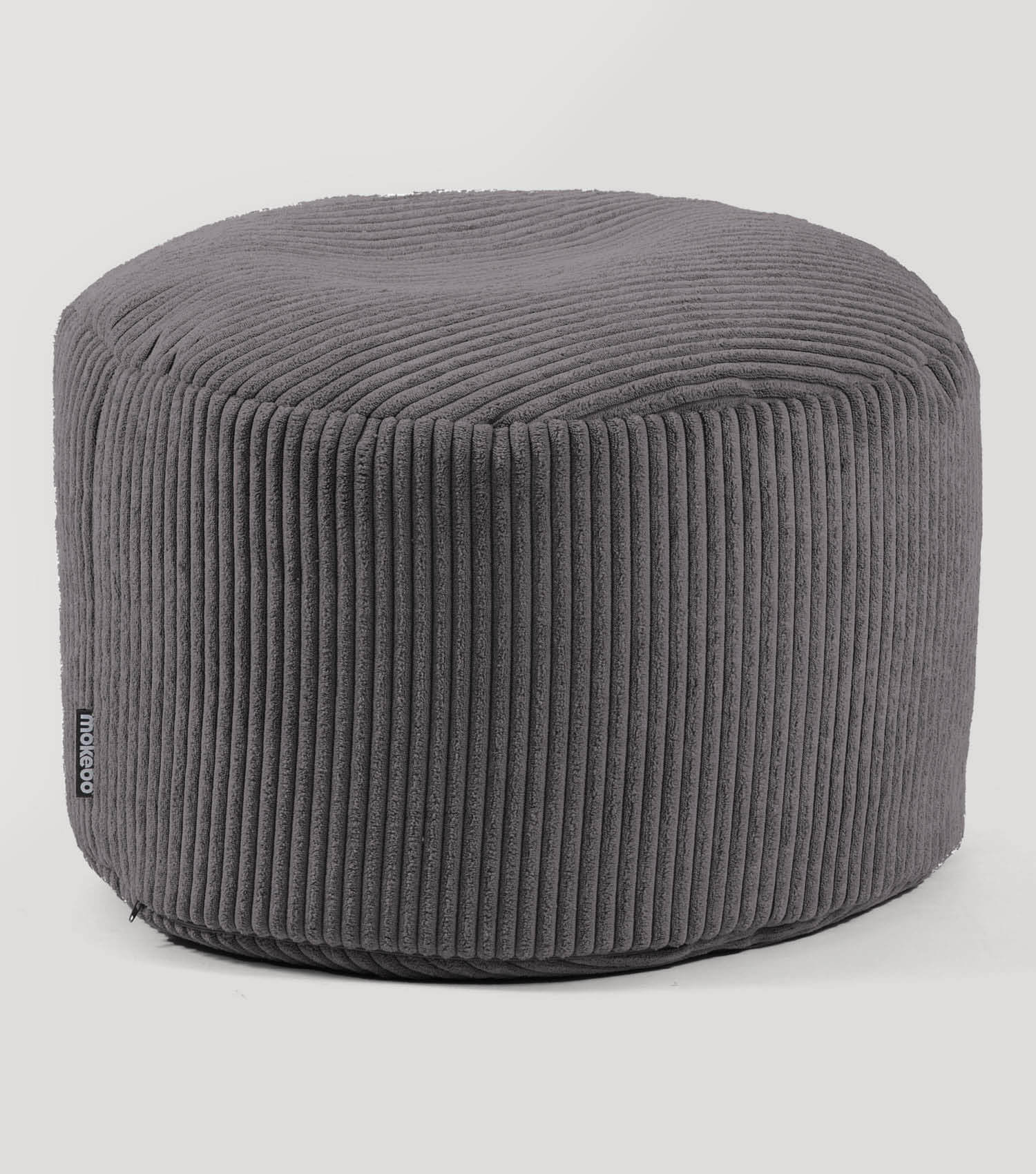 mokebo® 'Der faule Lenz' pouf d'intérieur en velours côtelé, tabouret rond 50x30cm
