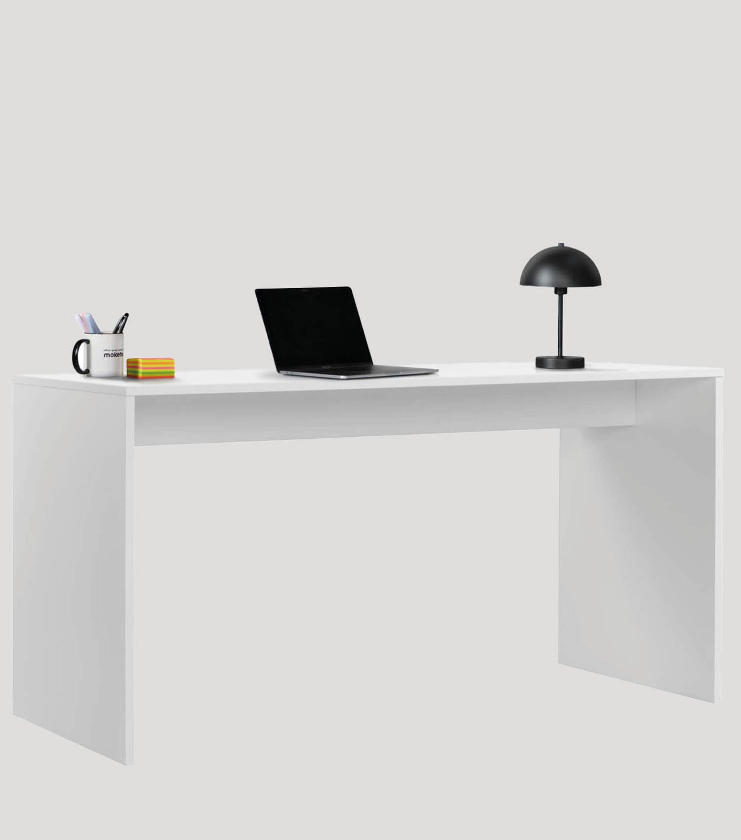 Bureau d'angle en bois blanc, table informatique pour enfant avec plateau de travail spacieux