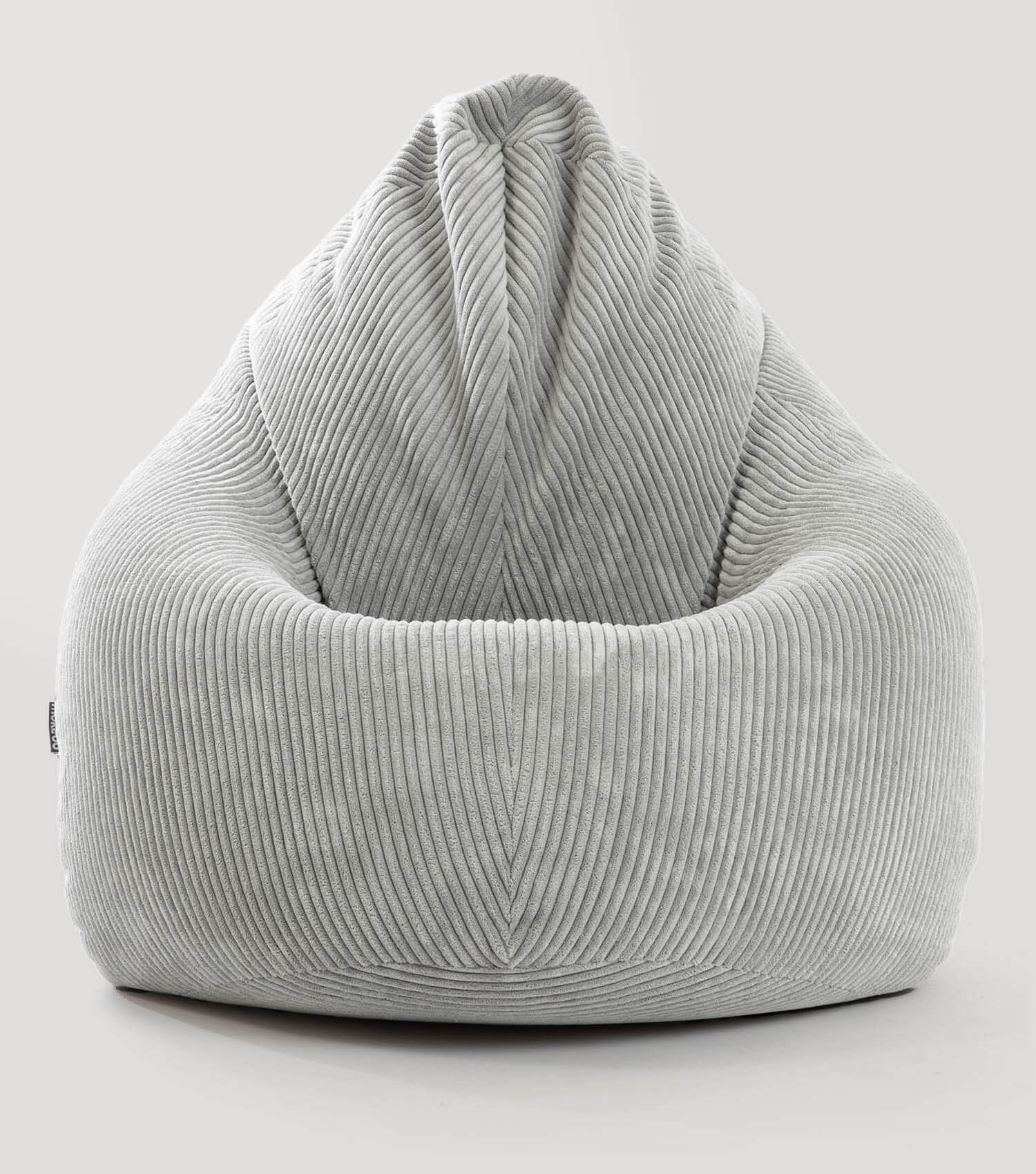 Pouf poire en velours côtelé gris, coussin de sol confortable