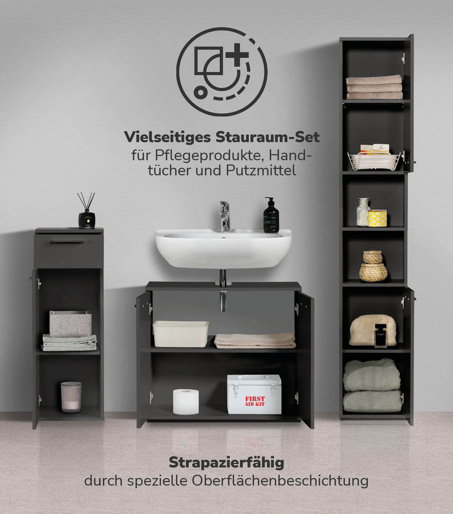 Ensemble de meubles de salle de bain, armoires de salle de bain, ensemble d'armoires, schrank set