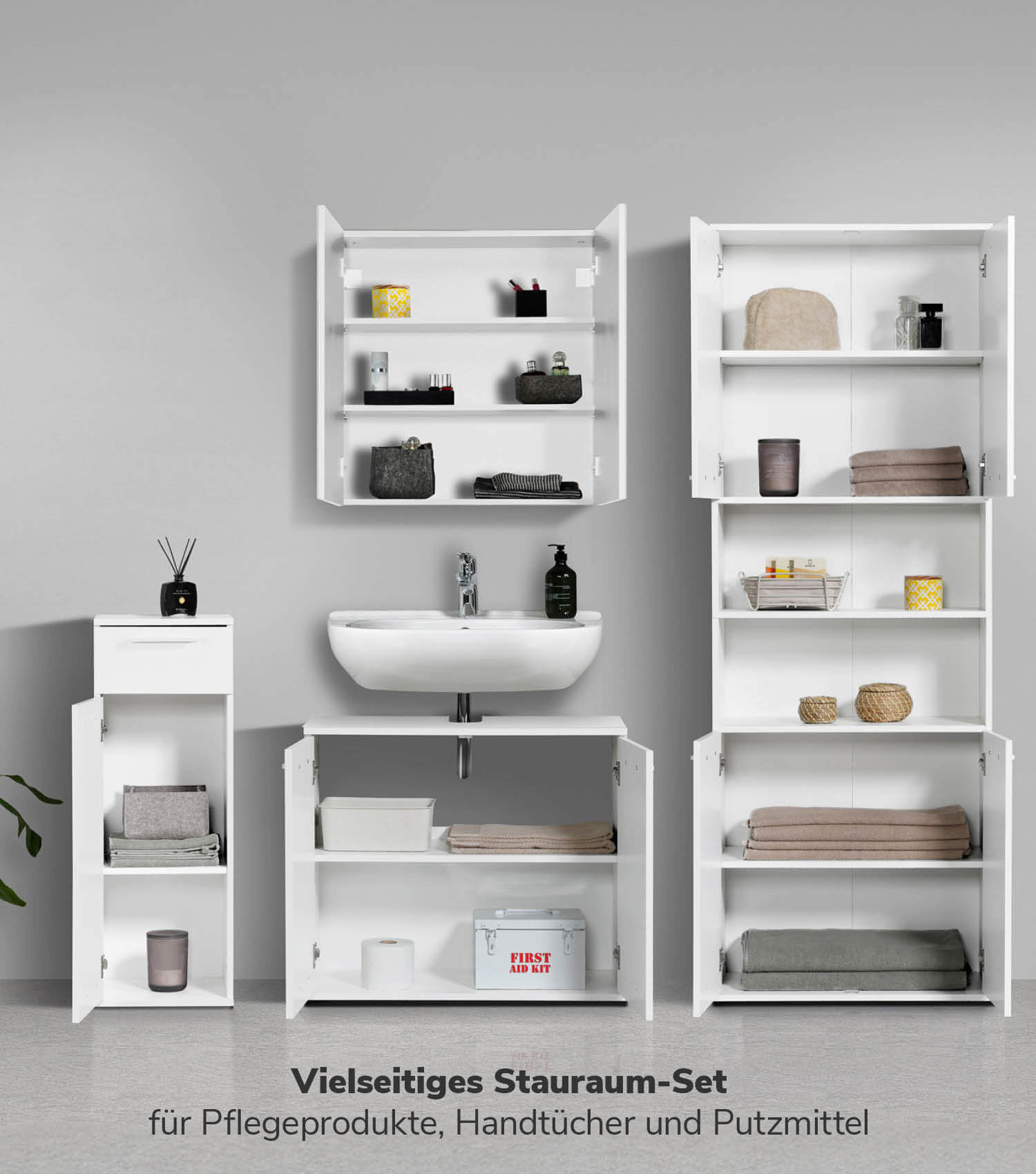 Ensemble de meubles de salle de bain, armoires de salle de bain, set d'armoires de salle de bain