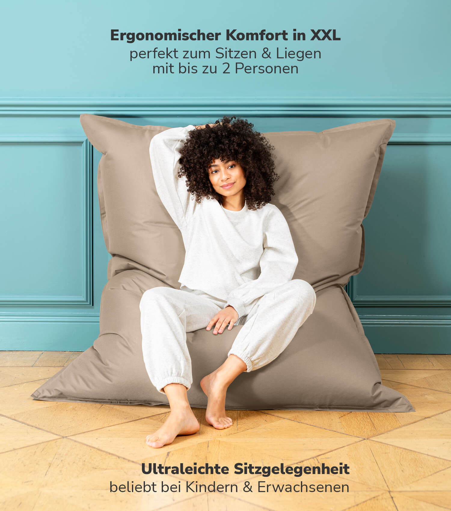 Pouf géant XXL bean bag fauteuil poire géant coussin de sol relaxation canapé bas