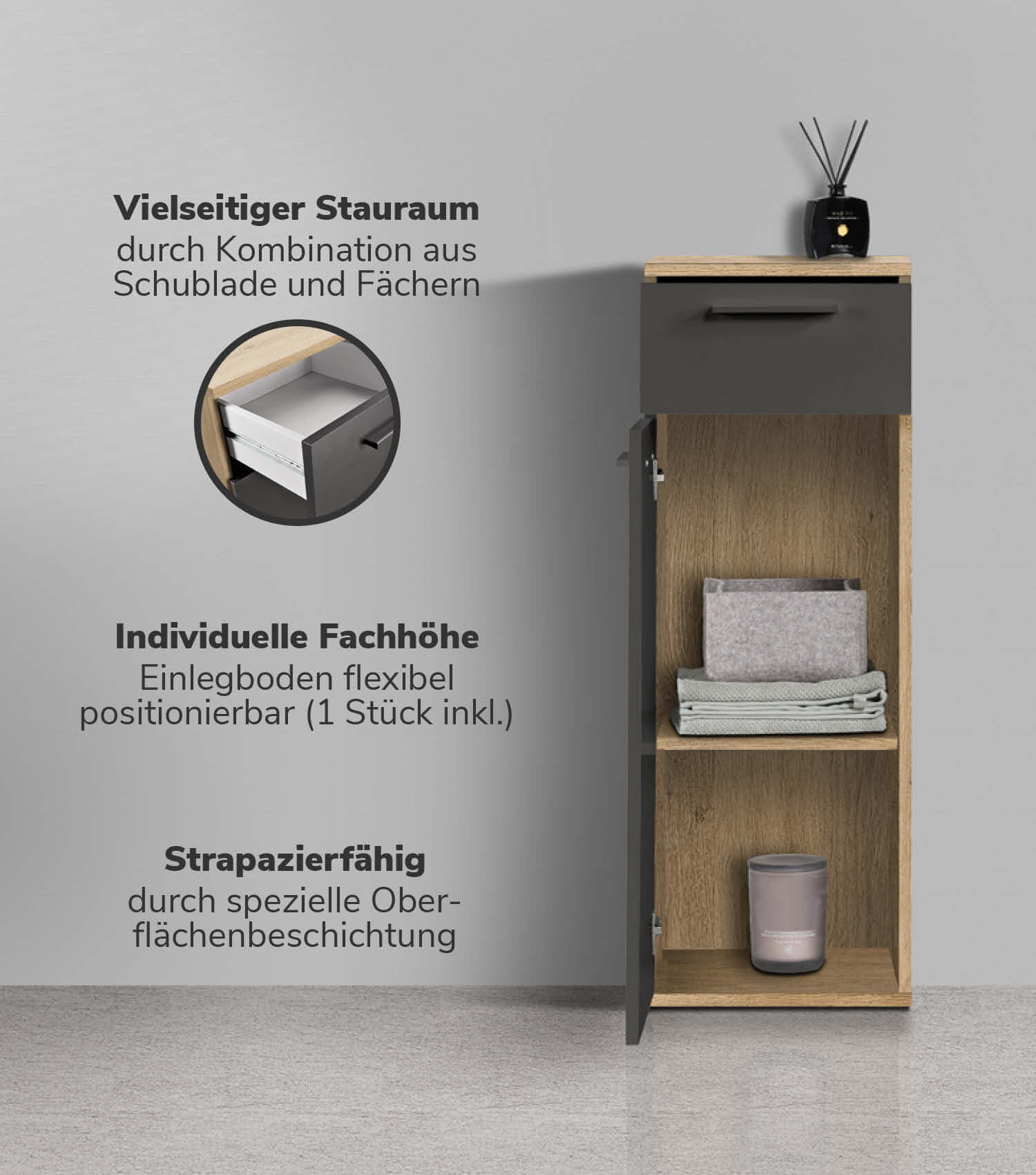 Petite armoire de salle de bain, rangement salle de bain