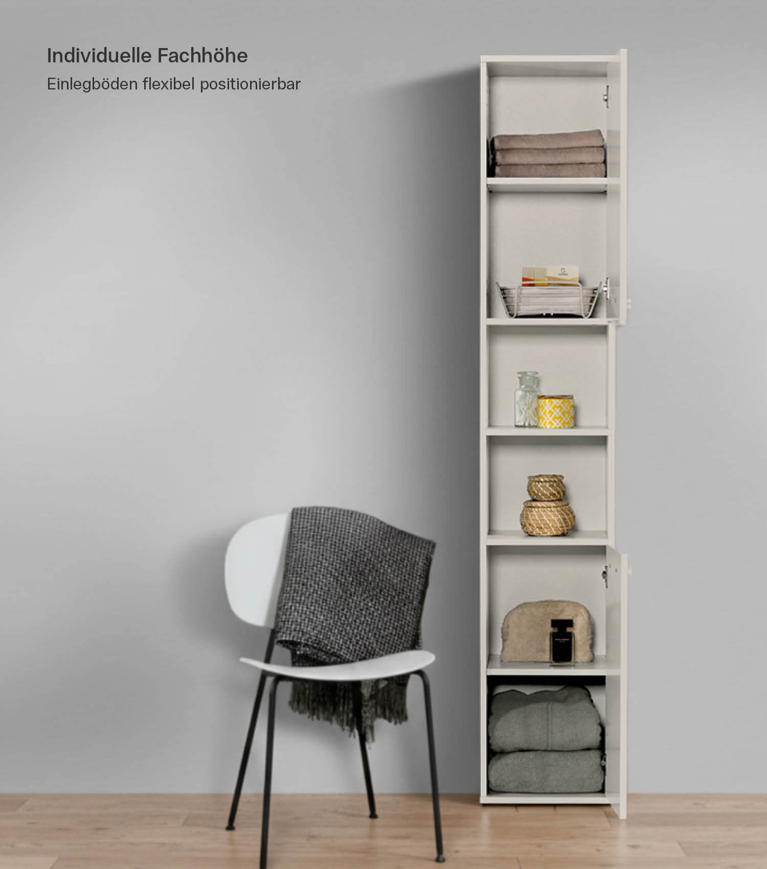 Armoire de salle de bain haute, meuble rangement salle de bain