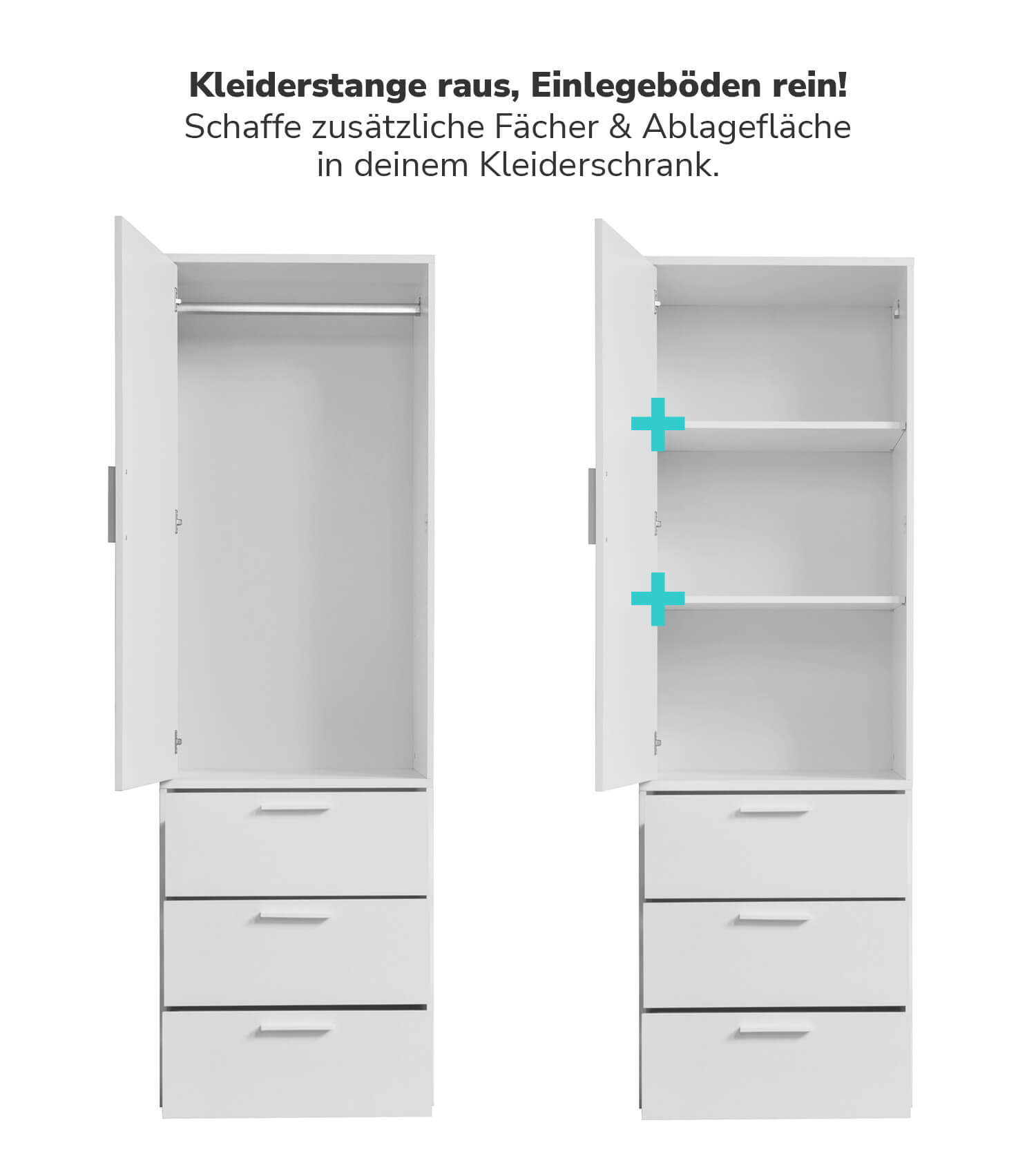 Tablettes de rangement pour armoire à portes battantes, étagères pour dressing