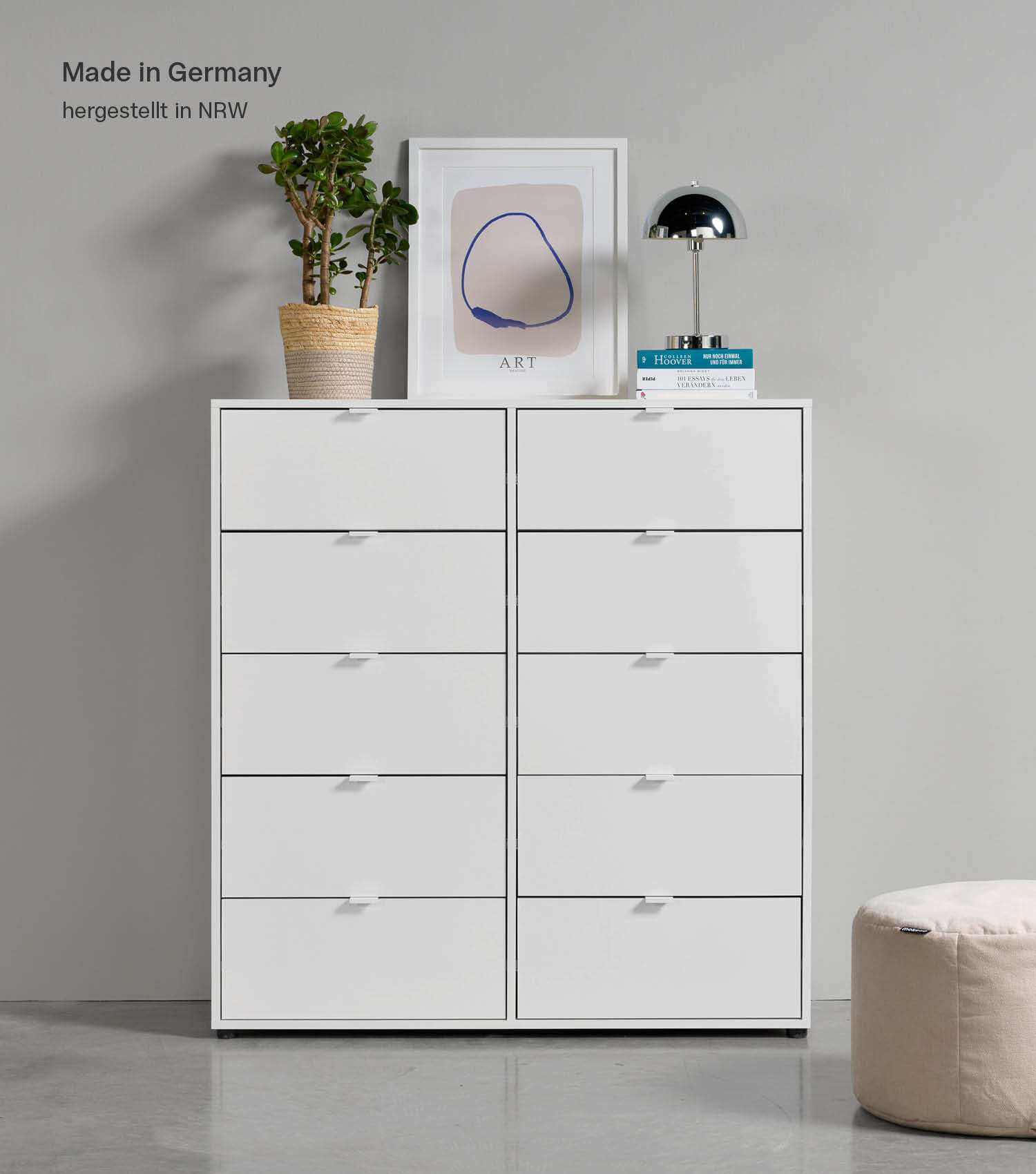Commode avec tiroirs, buffet, enfilade, table de nuit, meuble haut - mokebo