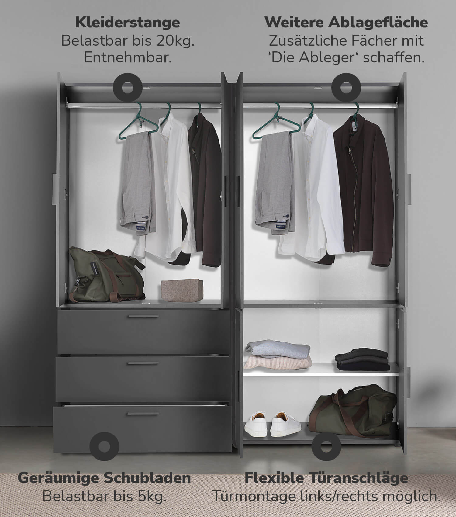 Armoire Kleiderschrank rangement chambre couloir