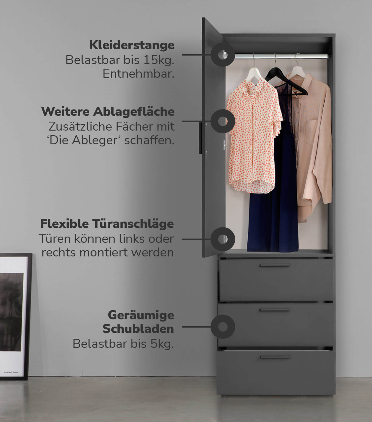 Armoire dressing chambre à coucher couloir