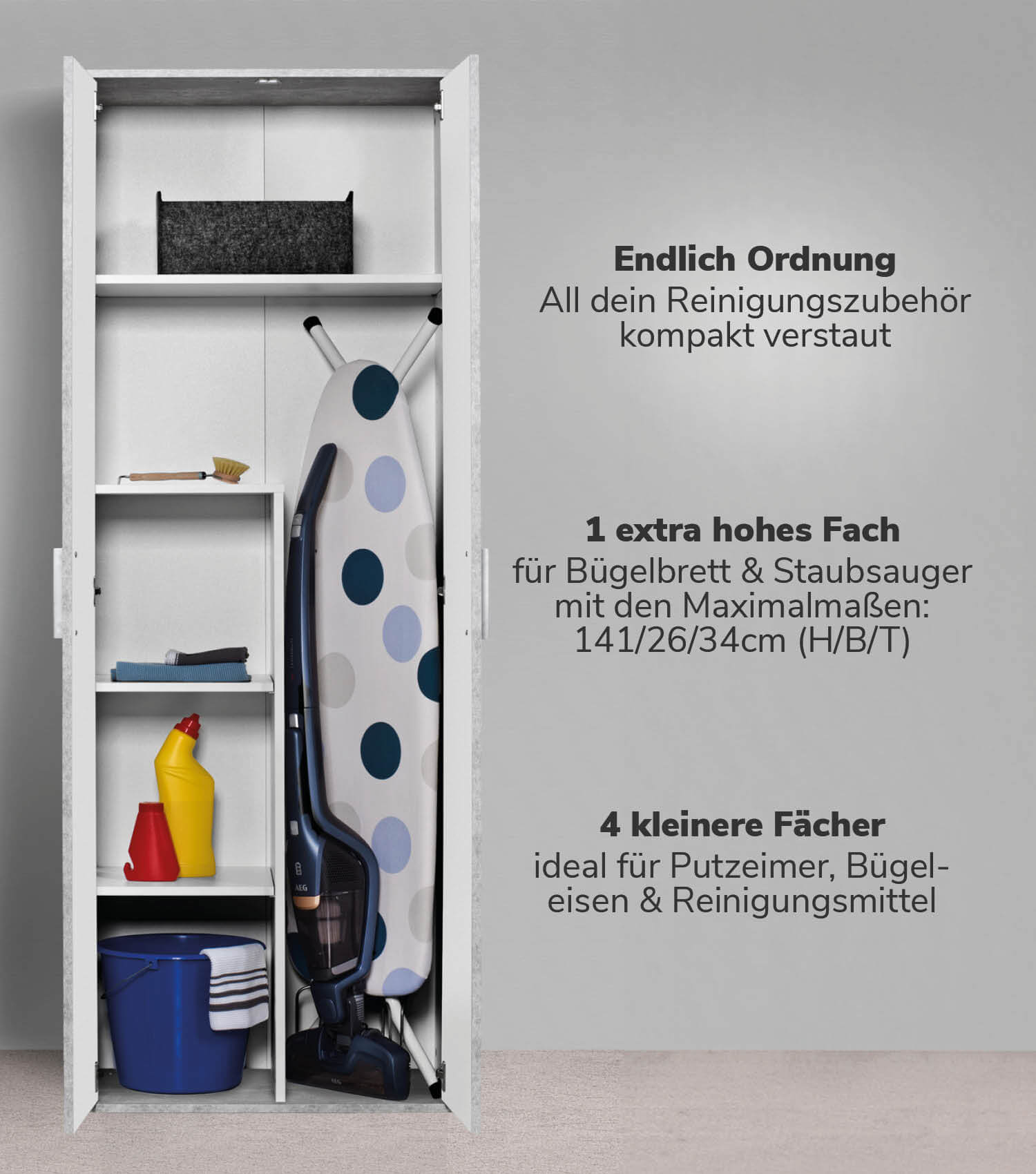 Armoire polyvalente balai placard meuble rangement couloir cuisine