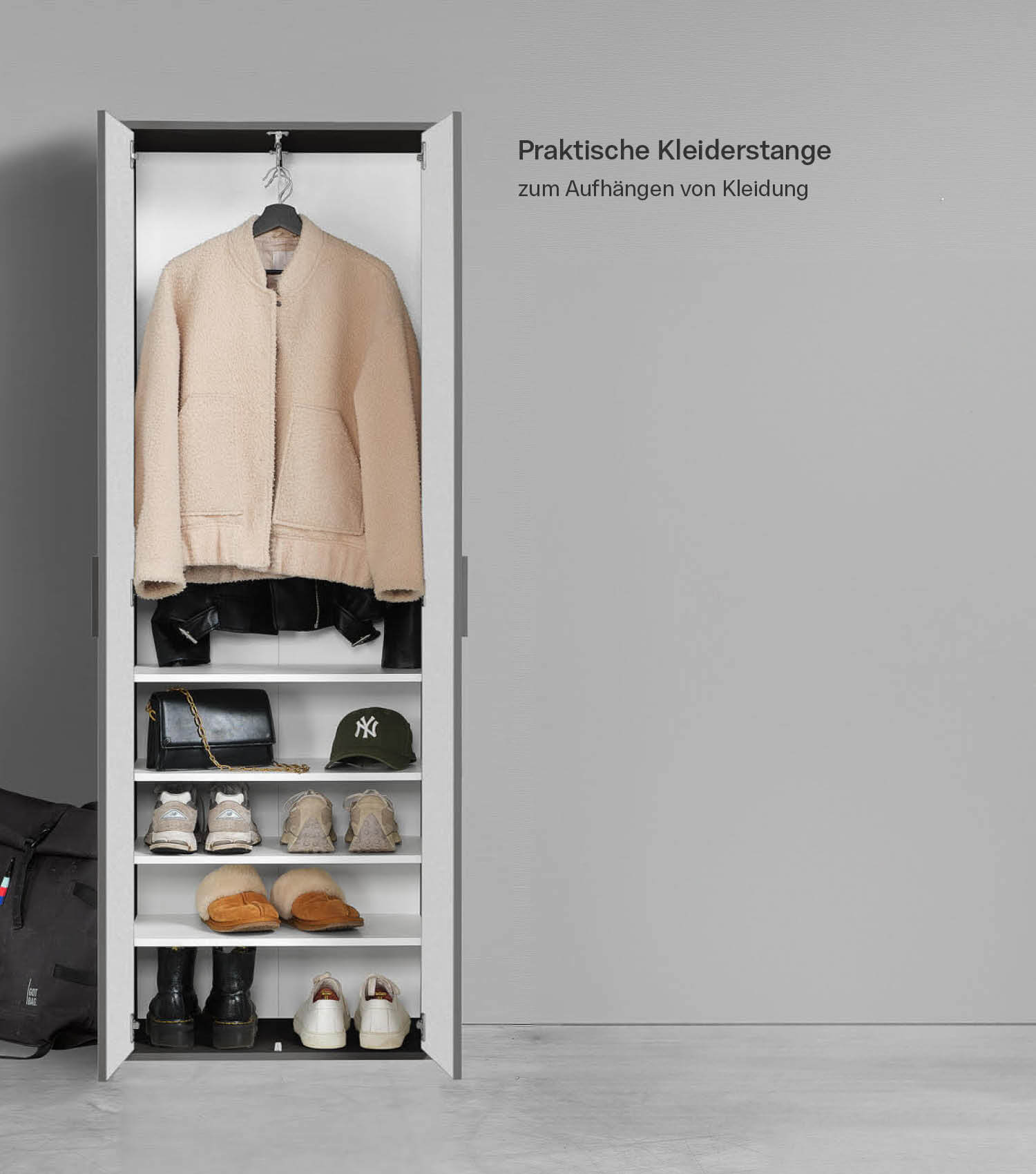 Armoire de rangement chaussures placard multifonction meuble d'entrée vestiaire bois
