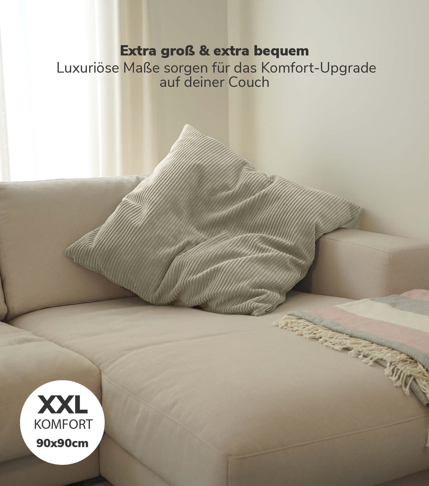 Coussin XXL géant pour canapé et repos