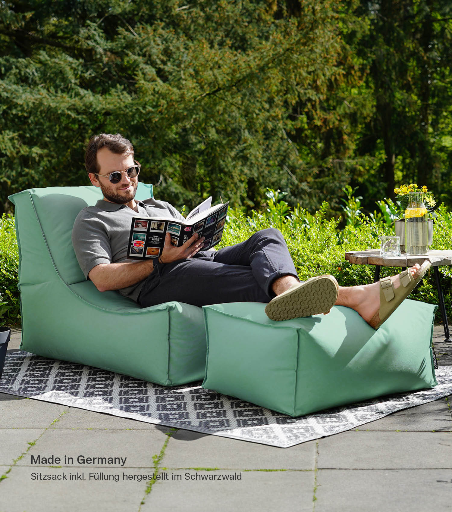 Pouf de sol relaxation Bean Bag siège poire repose-pieds