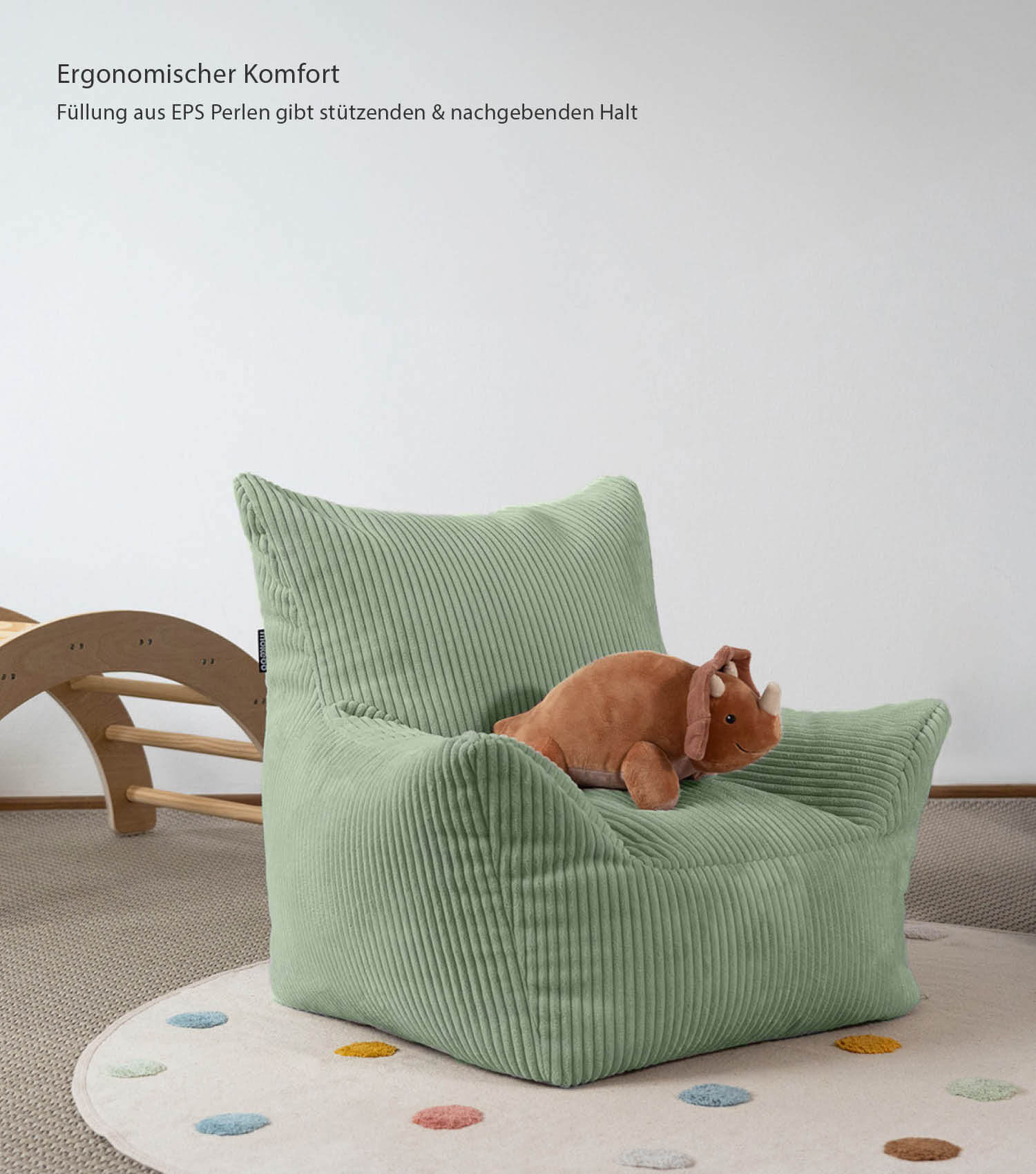 Pouf de lecture pour enfant en velours côtelé, fauteuil enfant, coussin au sol, sac à pouf d'extérieur
