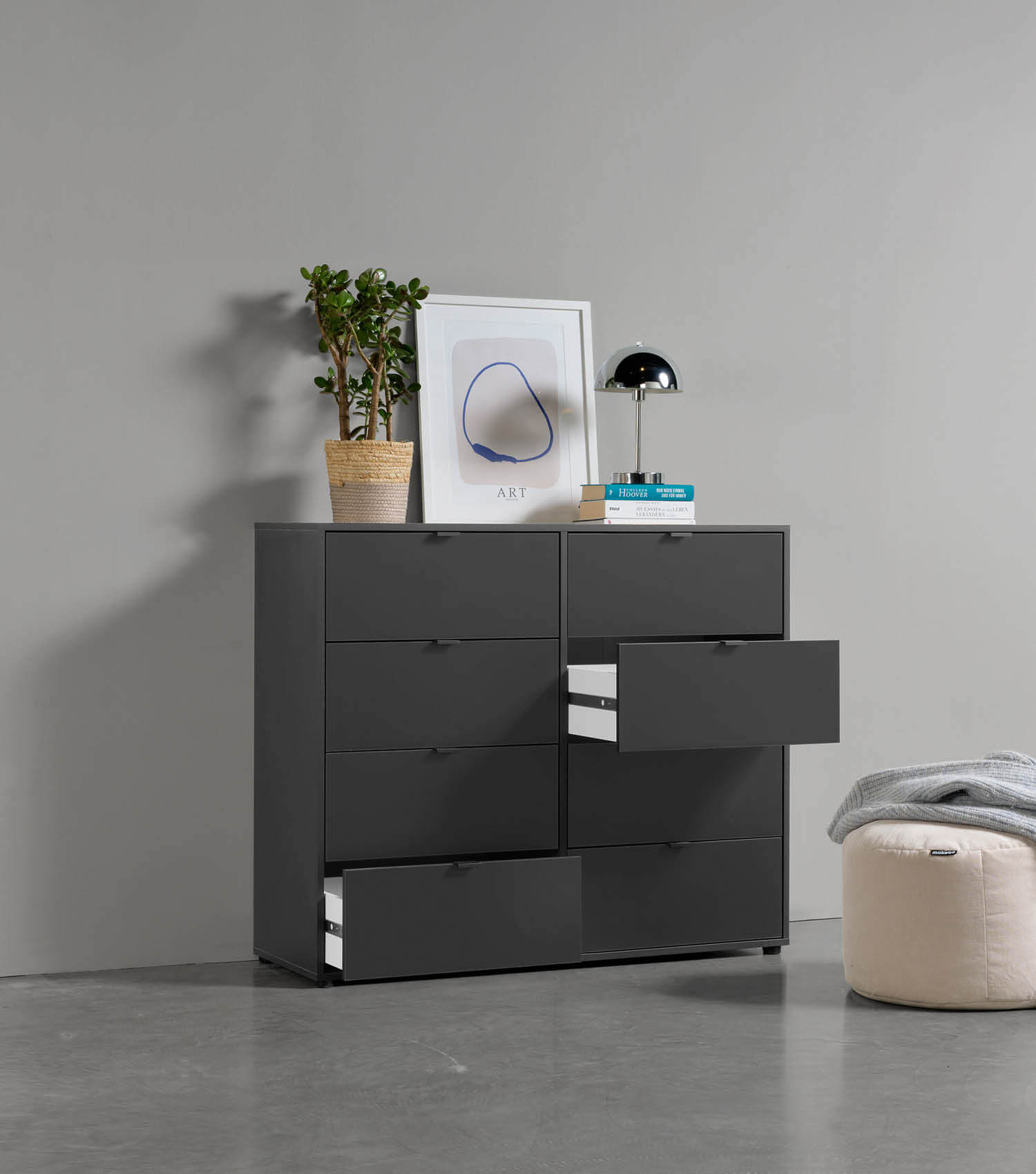 Commode tiroirs, buffet bas, enfilade, table de nuit, rangement haut