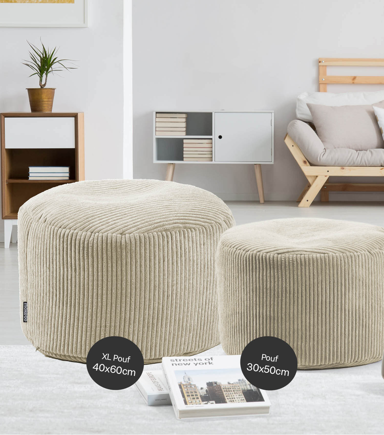 Pouf tabouret repose-pieds table d'appoint pouf de rangement cube de rangement