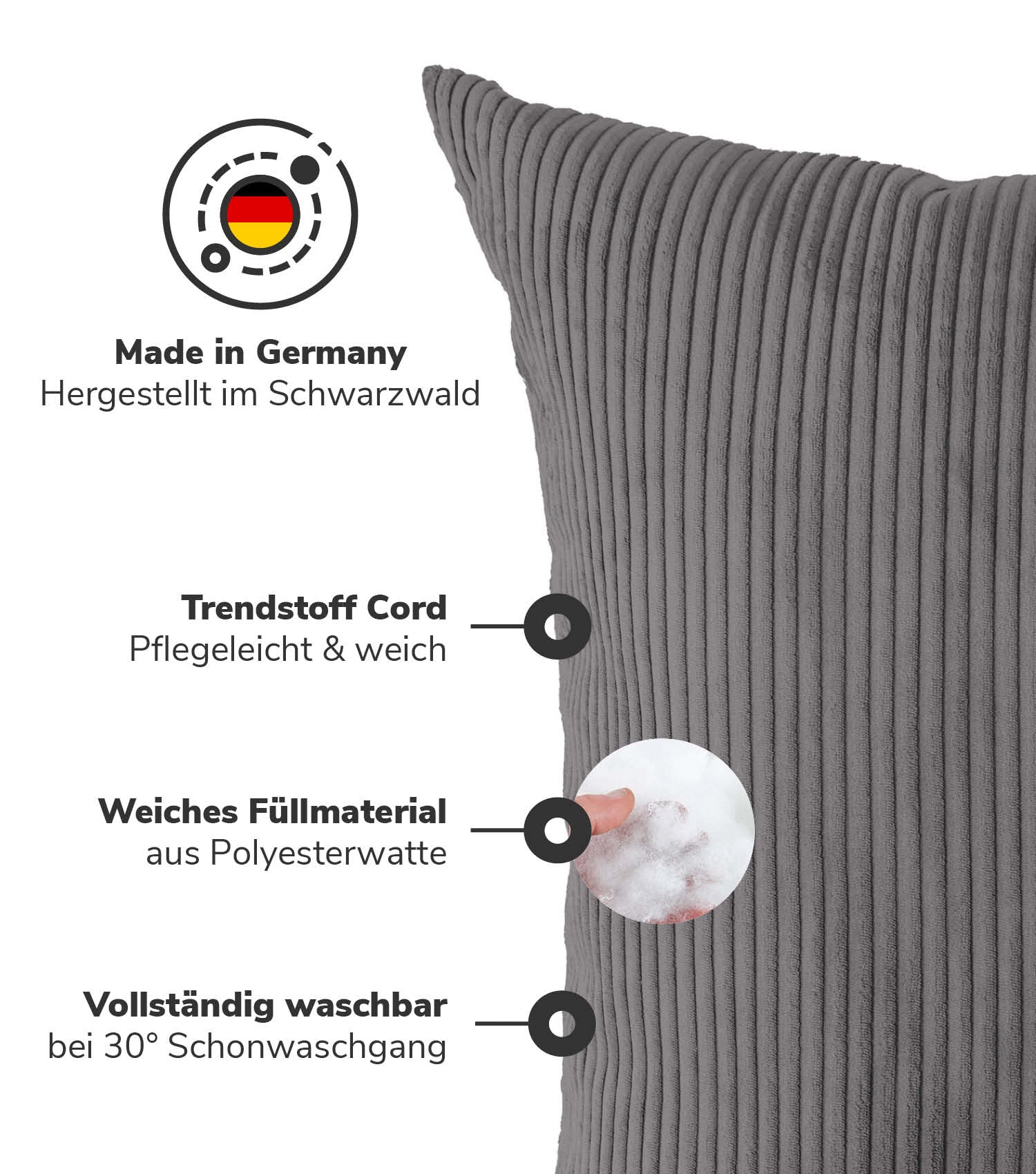 Coussin XXL Jumbo géant coussin de dossier coussin de canapé coussin de repos