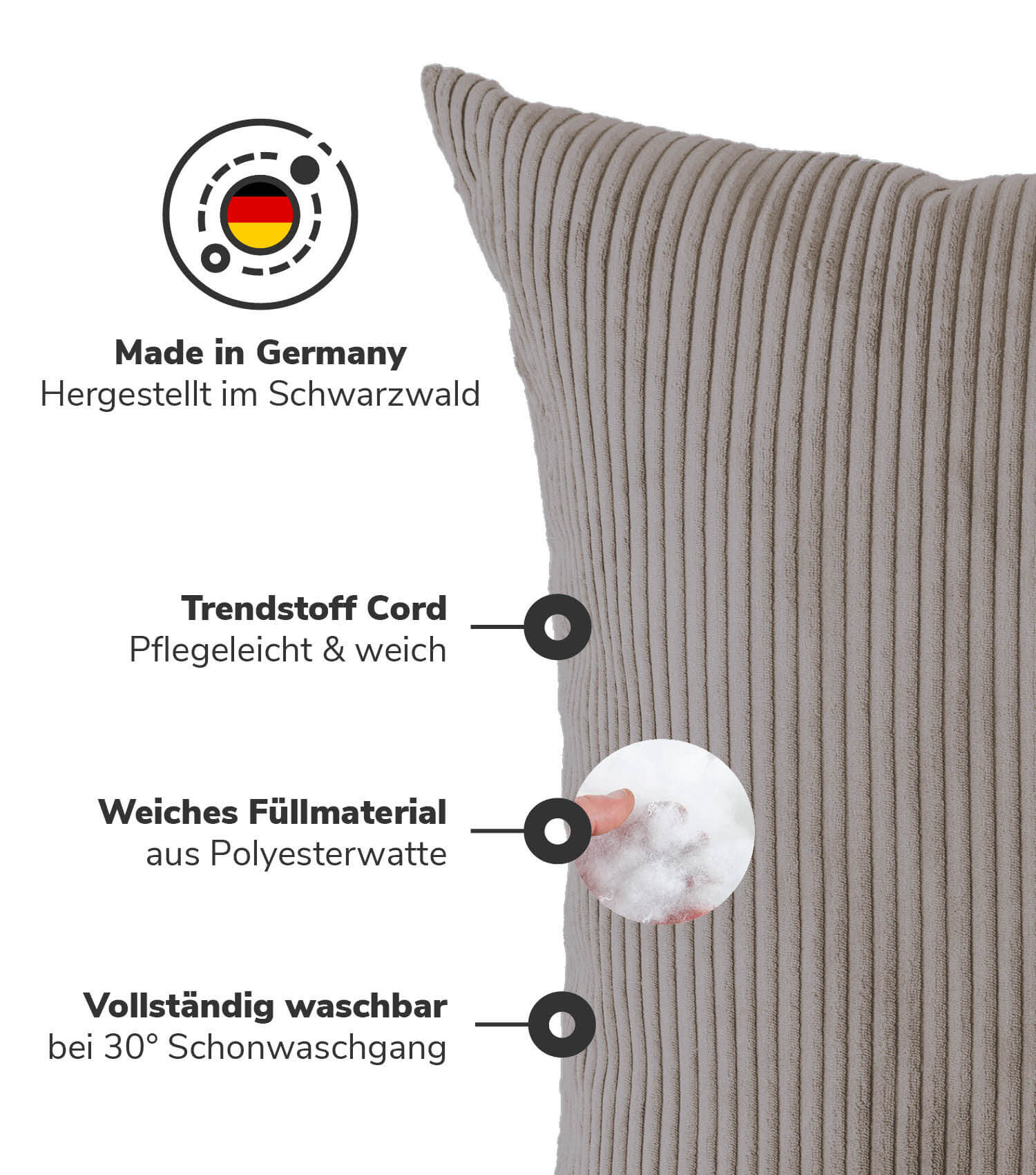 Coussin XXL pour canapé ou lit, grand coussin de dossier