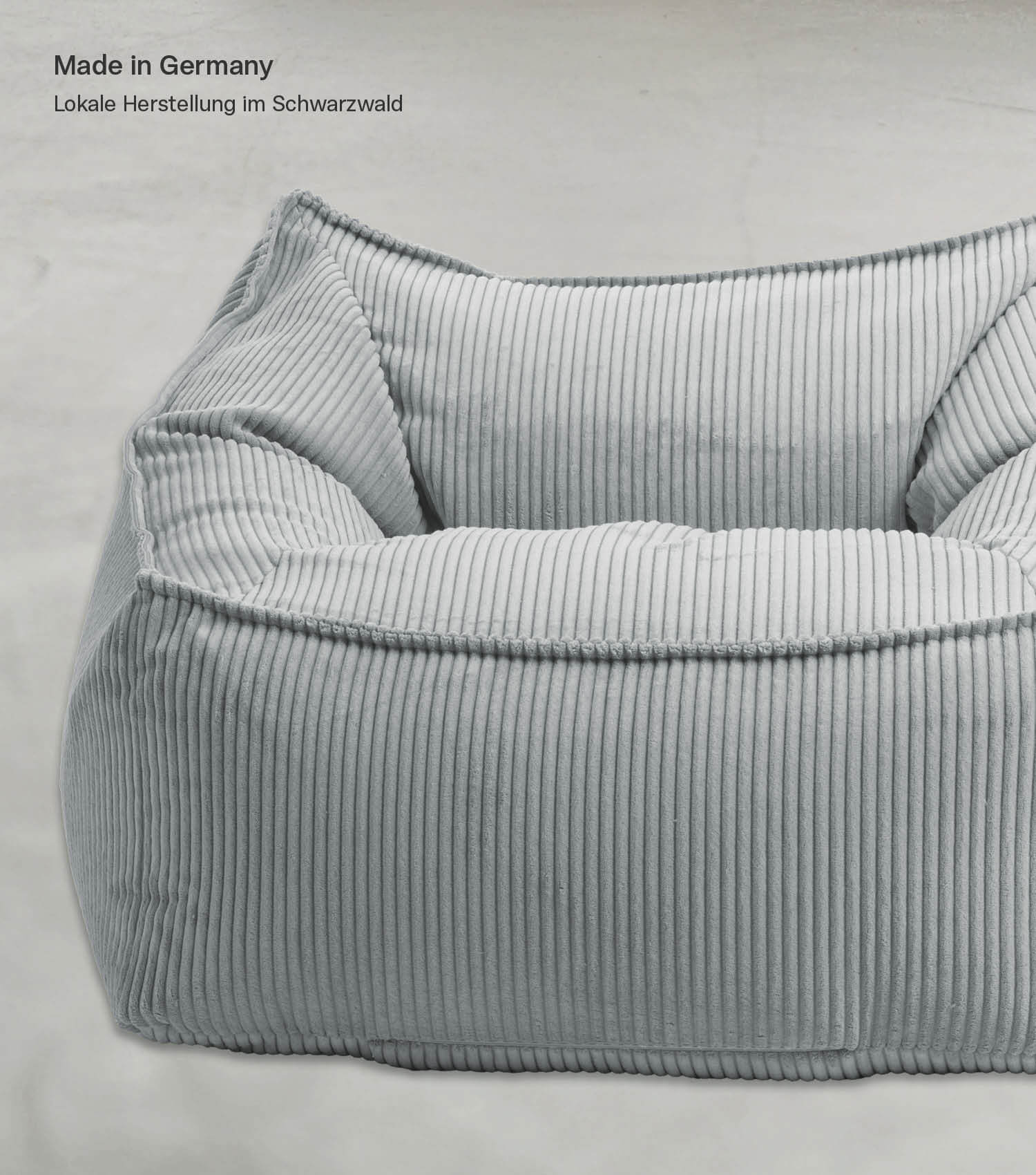 Fauteuil Cord XXL sac à billes avec accoudoirs, coloris gris