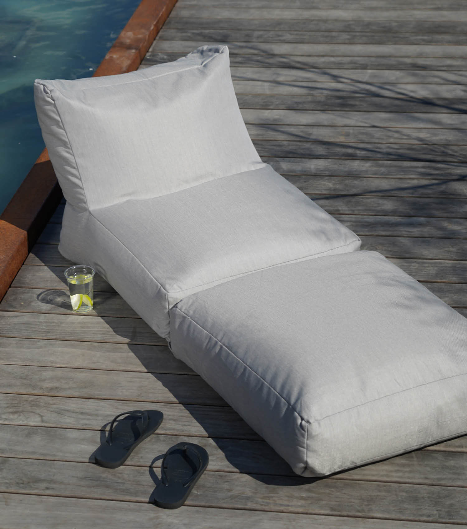 Pouf de sol relaxation Bean Bag gris
