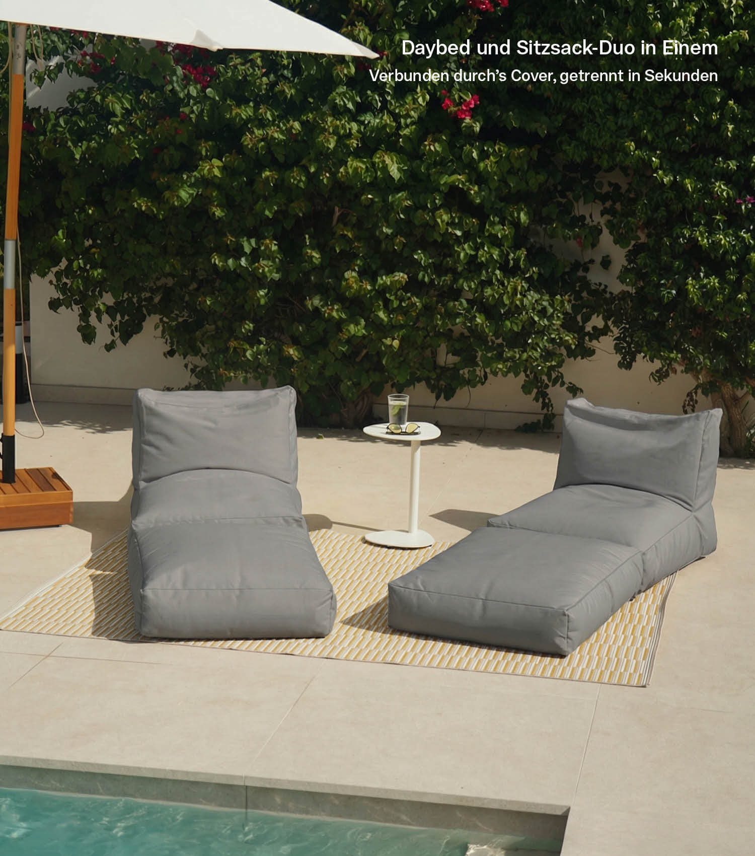 Méridienne outdoor, chaise longue de jardin ou transat