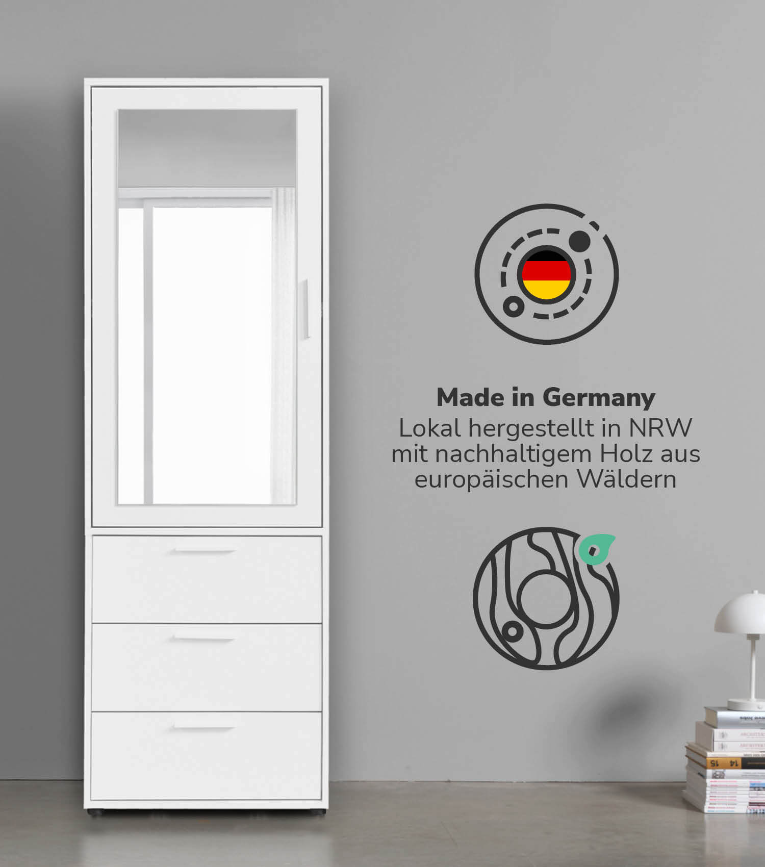 Armoire avec porte miroir, porte de placard avec miroir, armoire miroir